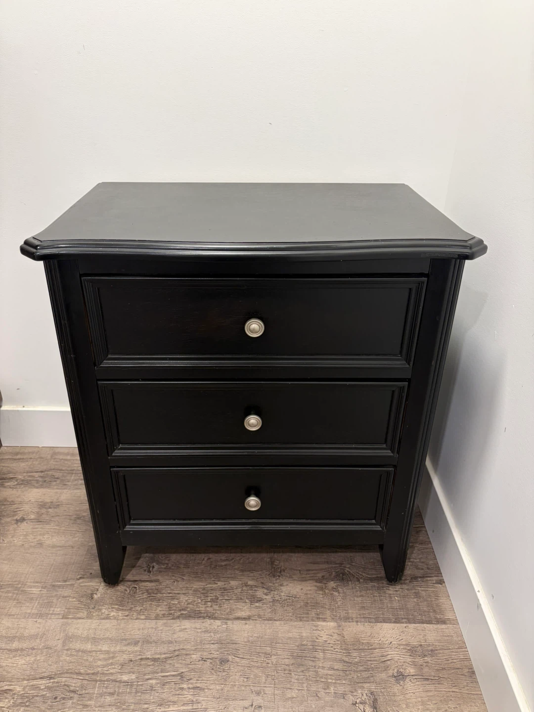 Wooden nightstand in black colour