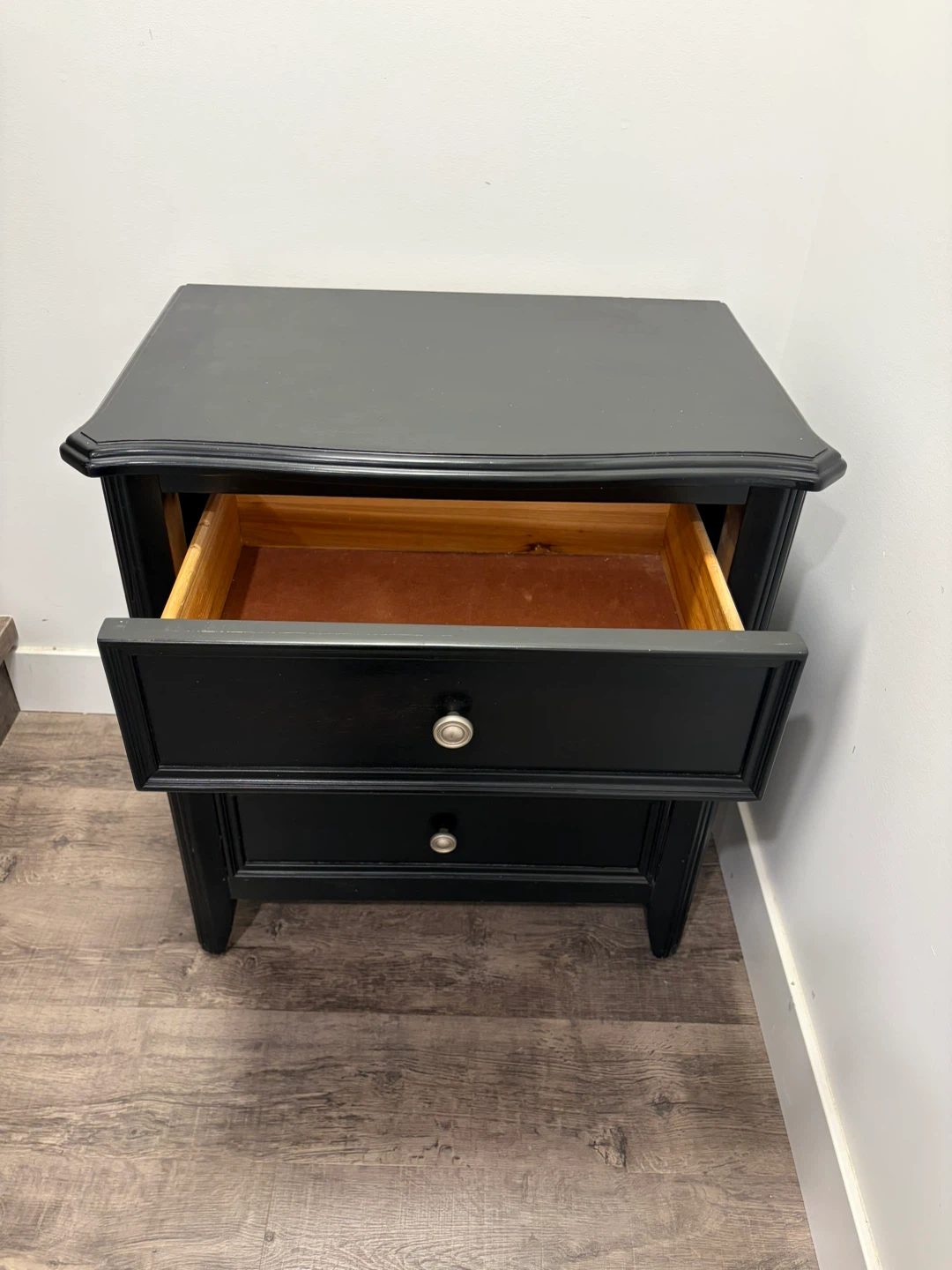 Wooden nightstand in black colour - photo 2
