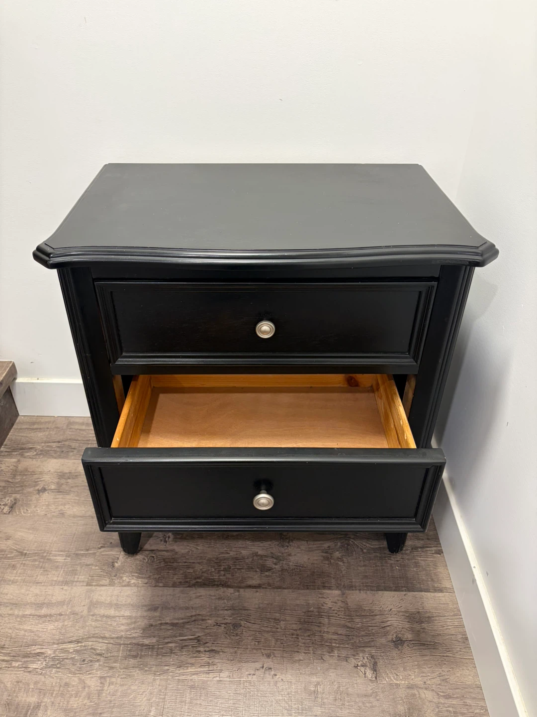 Wooden nightstand in black colour - photo 3