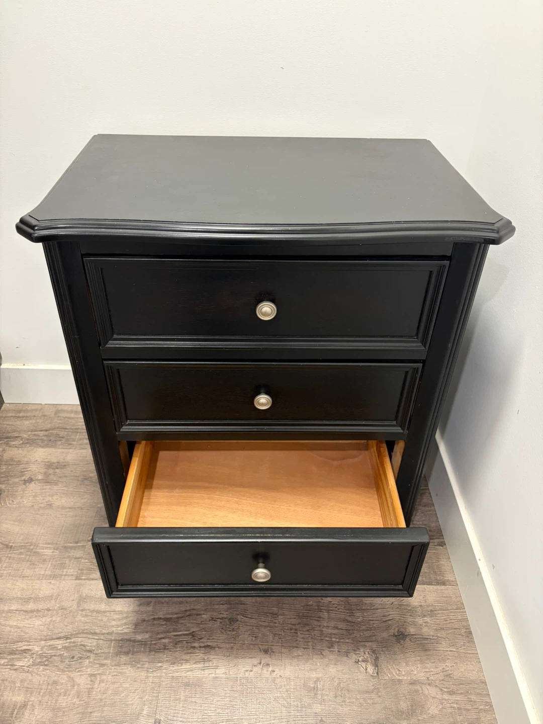 Wooden nightstand in black colour - photo 4