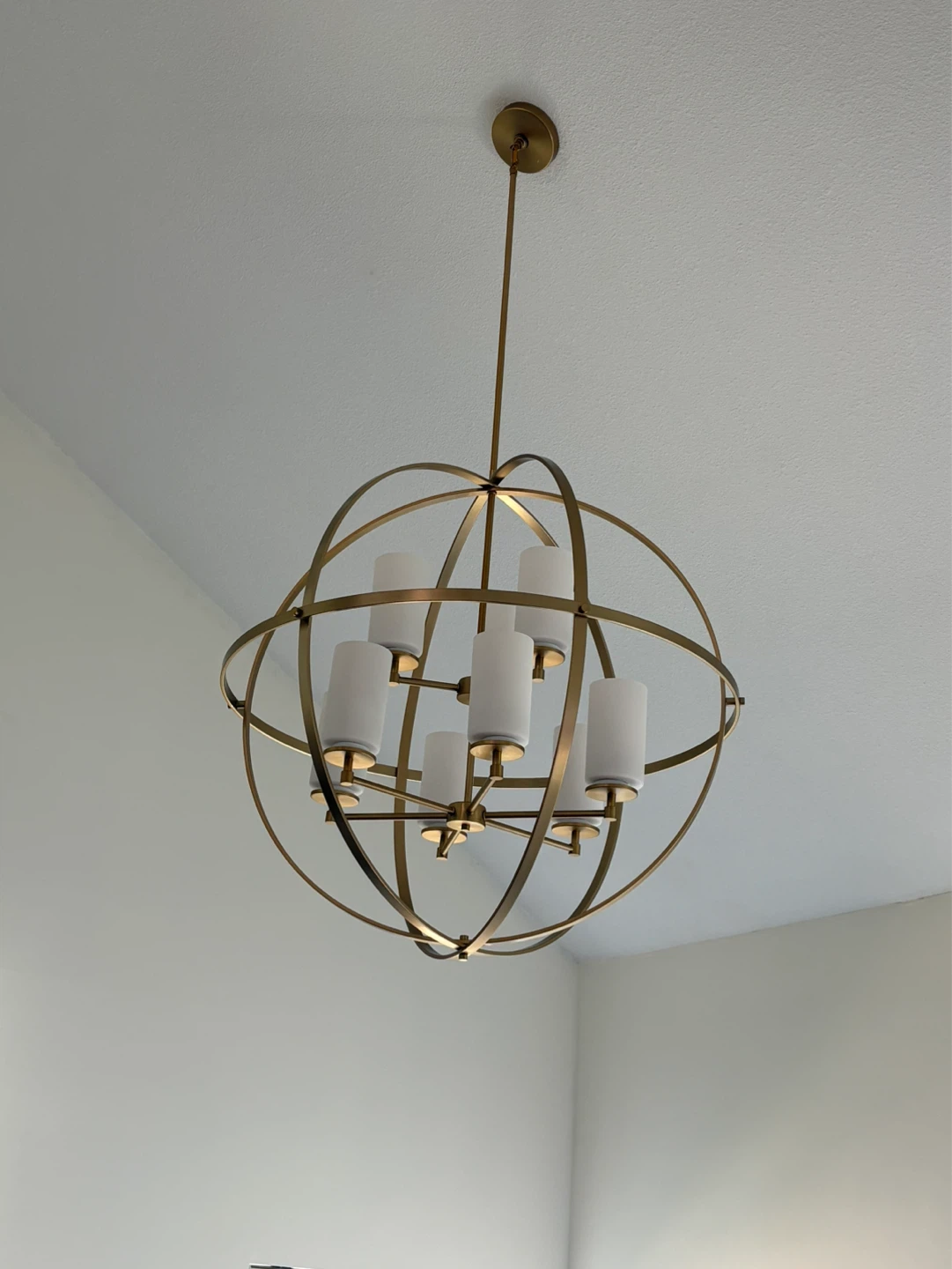 Modern Gold Sputnik Chandelier with Globe Cage - photo 2