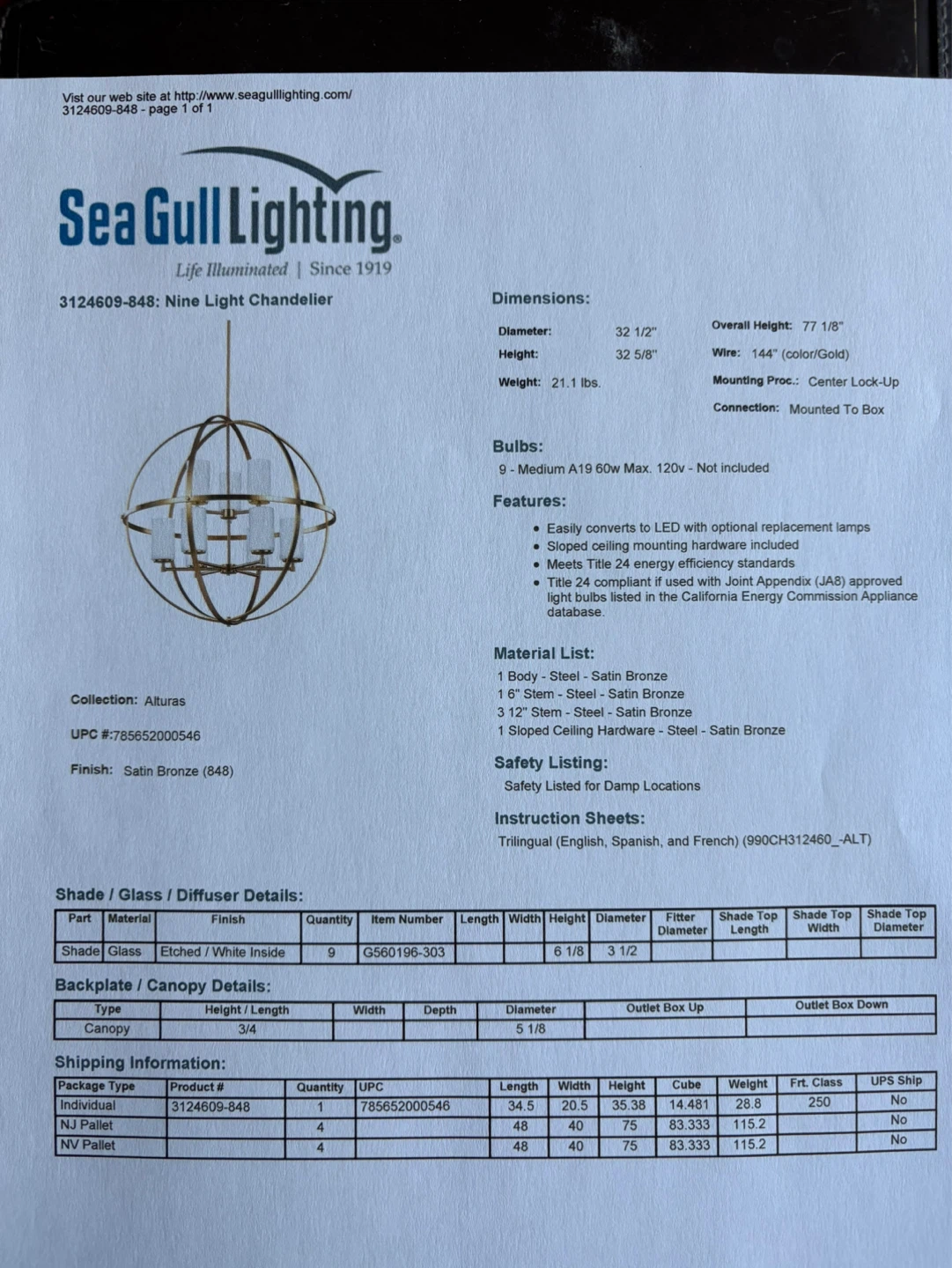 Modern Gold Sputnik Chandelier with Globe Cage - photo 3