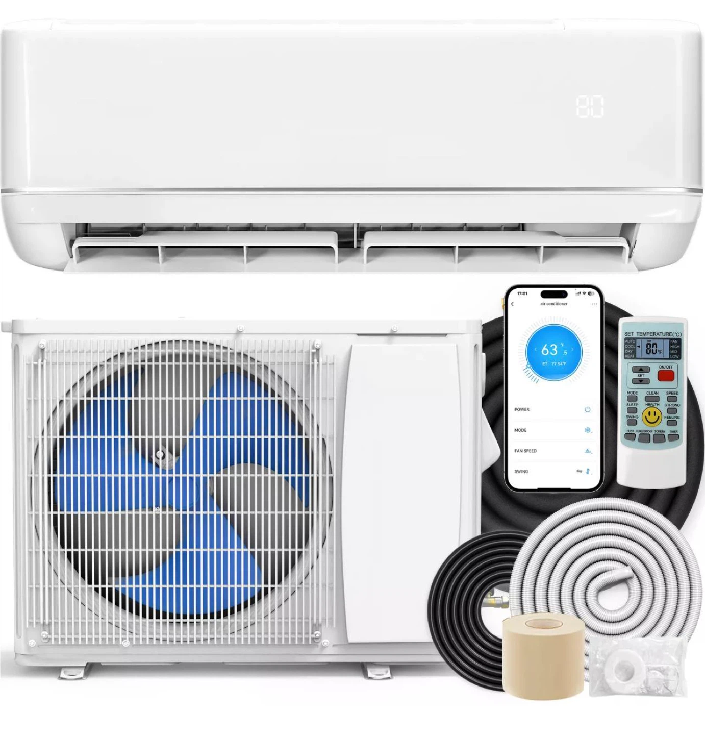 Wall Mount Air Conditioner Unit with Remote and Accessories - photo 3