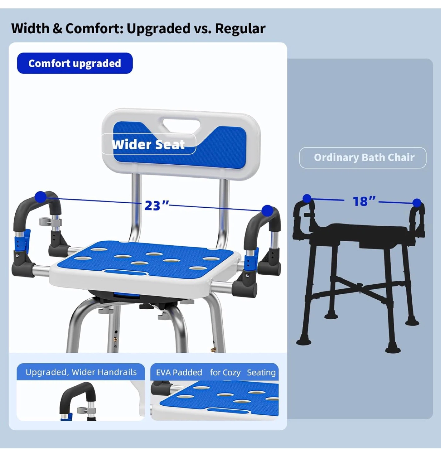 Swivel Shower Chair with Arms and Back S50 - photo 4