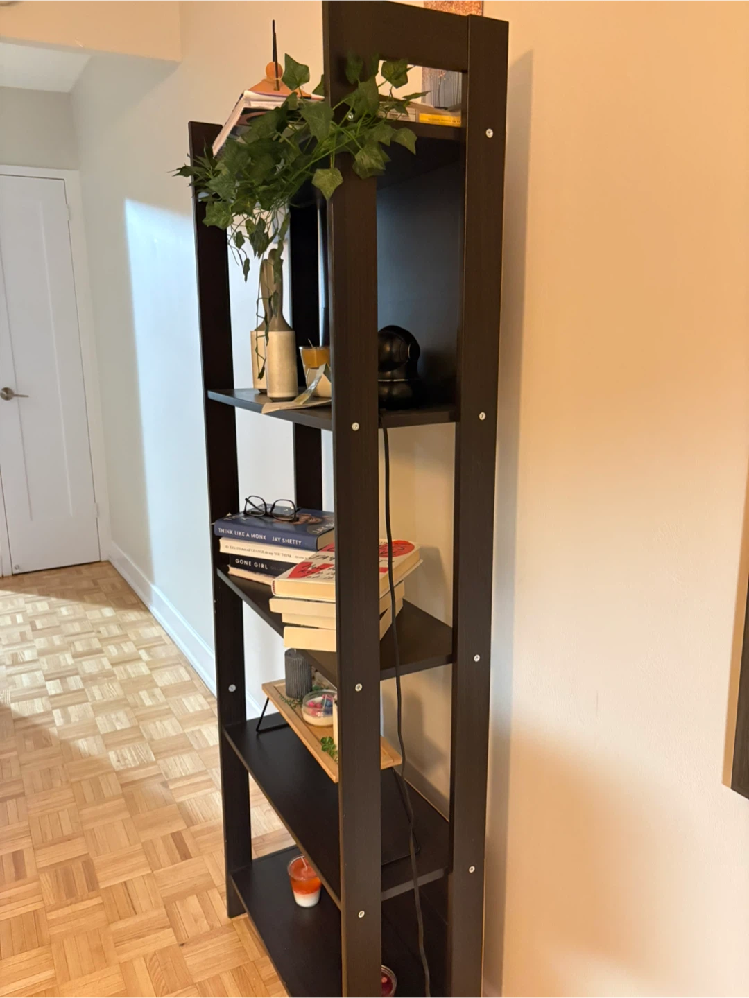 Dark Brown Bookshelf with 5 Shelves - photo 2