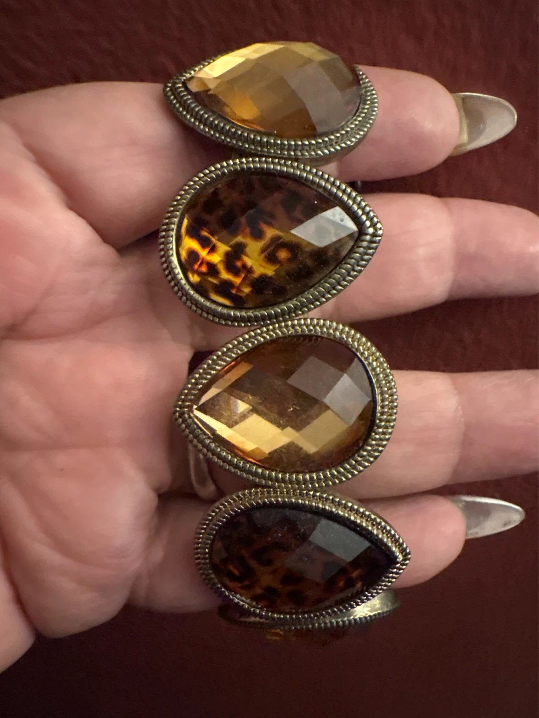 ⚽️ Champagne & Tortoise Shell Gemstone Bracelet - photo 4