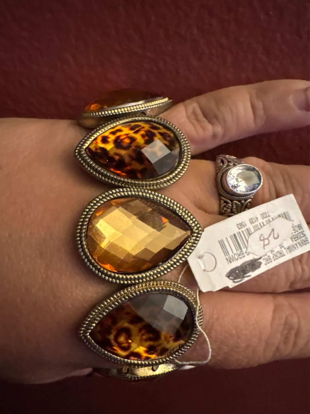 ⚽️ Champagne & Tortoise Shell Gemstone Bracelet - photo 2