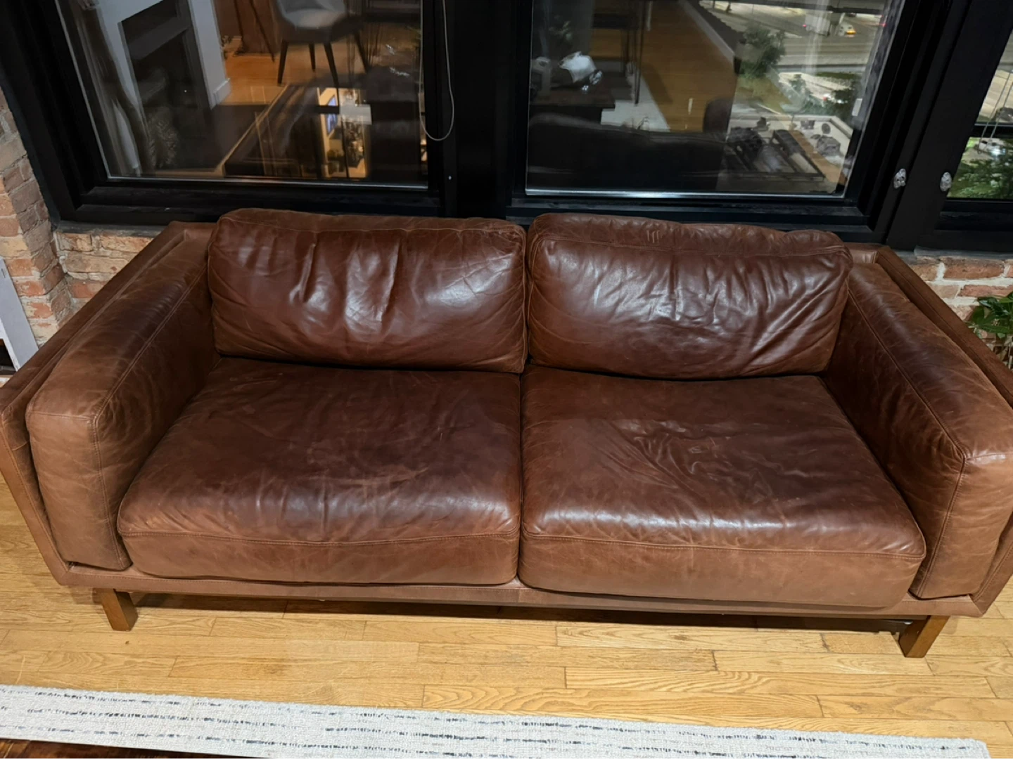 West Elm DeKalb Leather Sofa Est. retail: $2,899 - photo 3