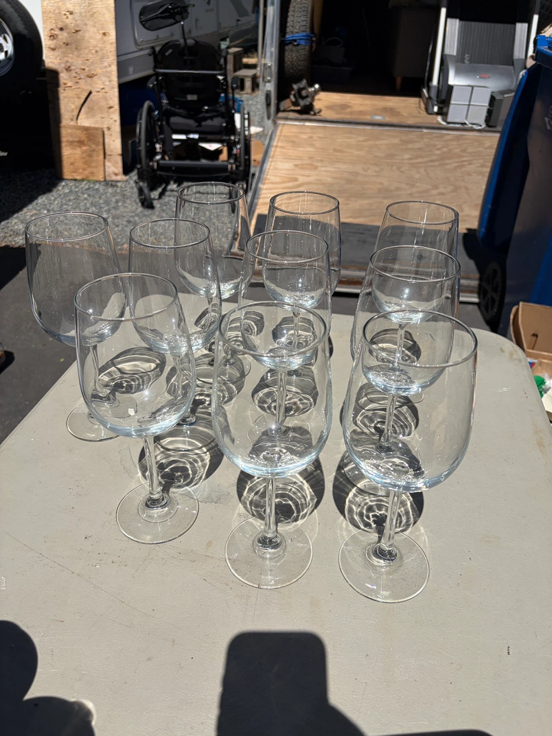 Set of 9 Crystal Wine Glasses