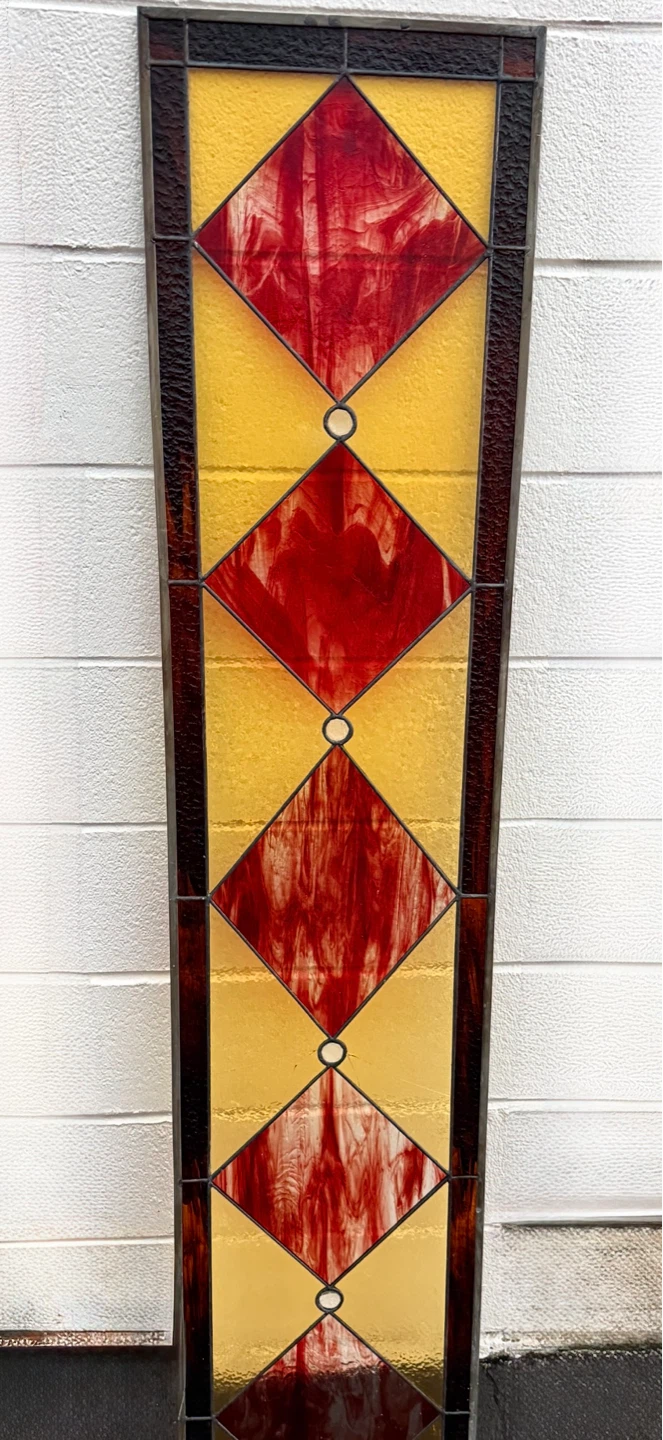 Leaded Stained Glass Window Panel 69" x 15"