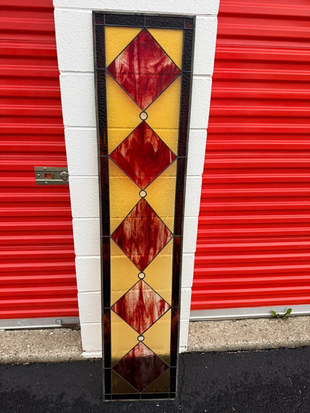 Leaded Stained Glass Window Panel 69" x 15" - photo 2