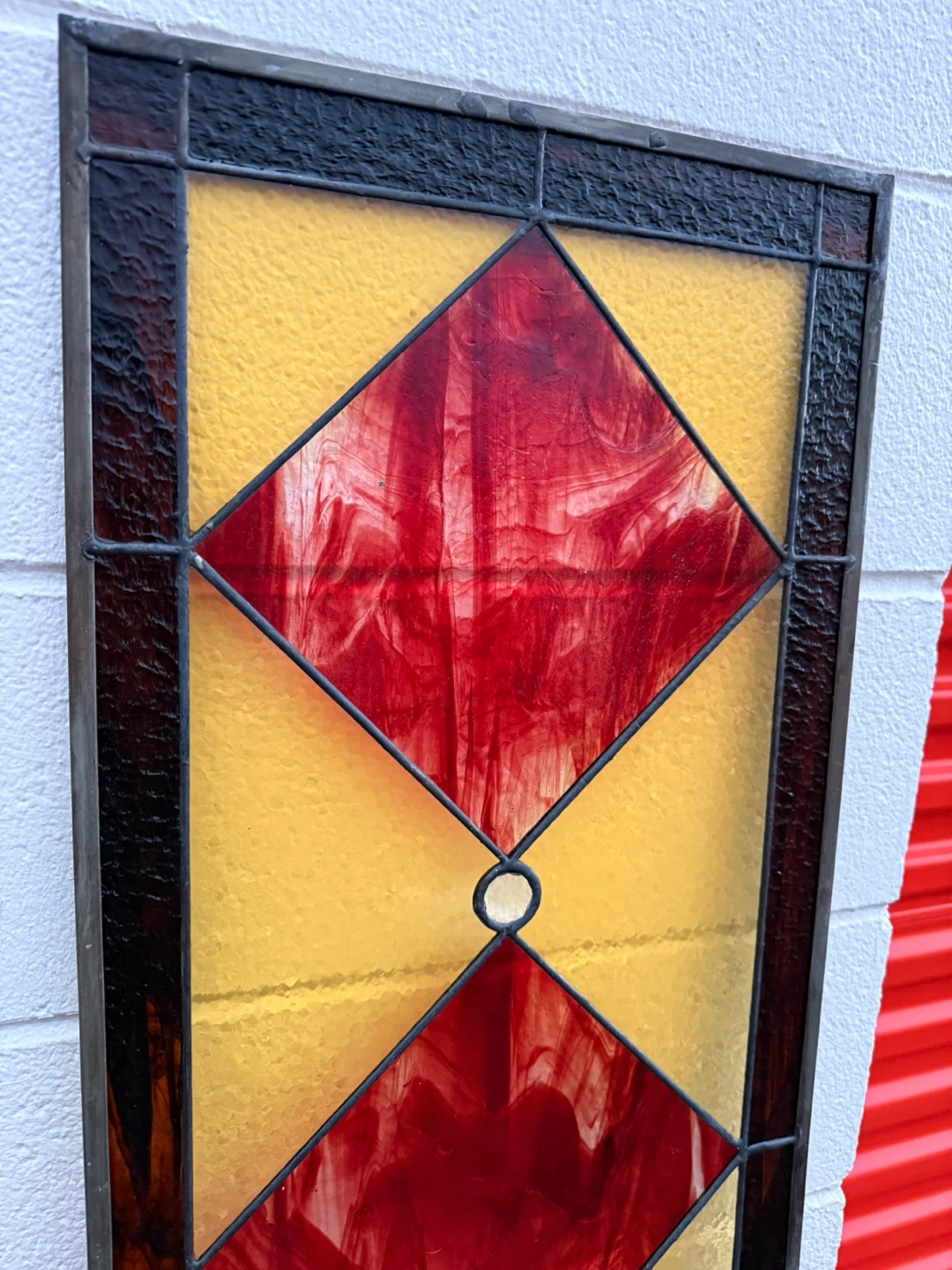 Leaded Stained Glass Window Panel 69" x 15" - photo 4