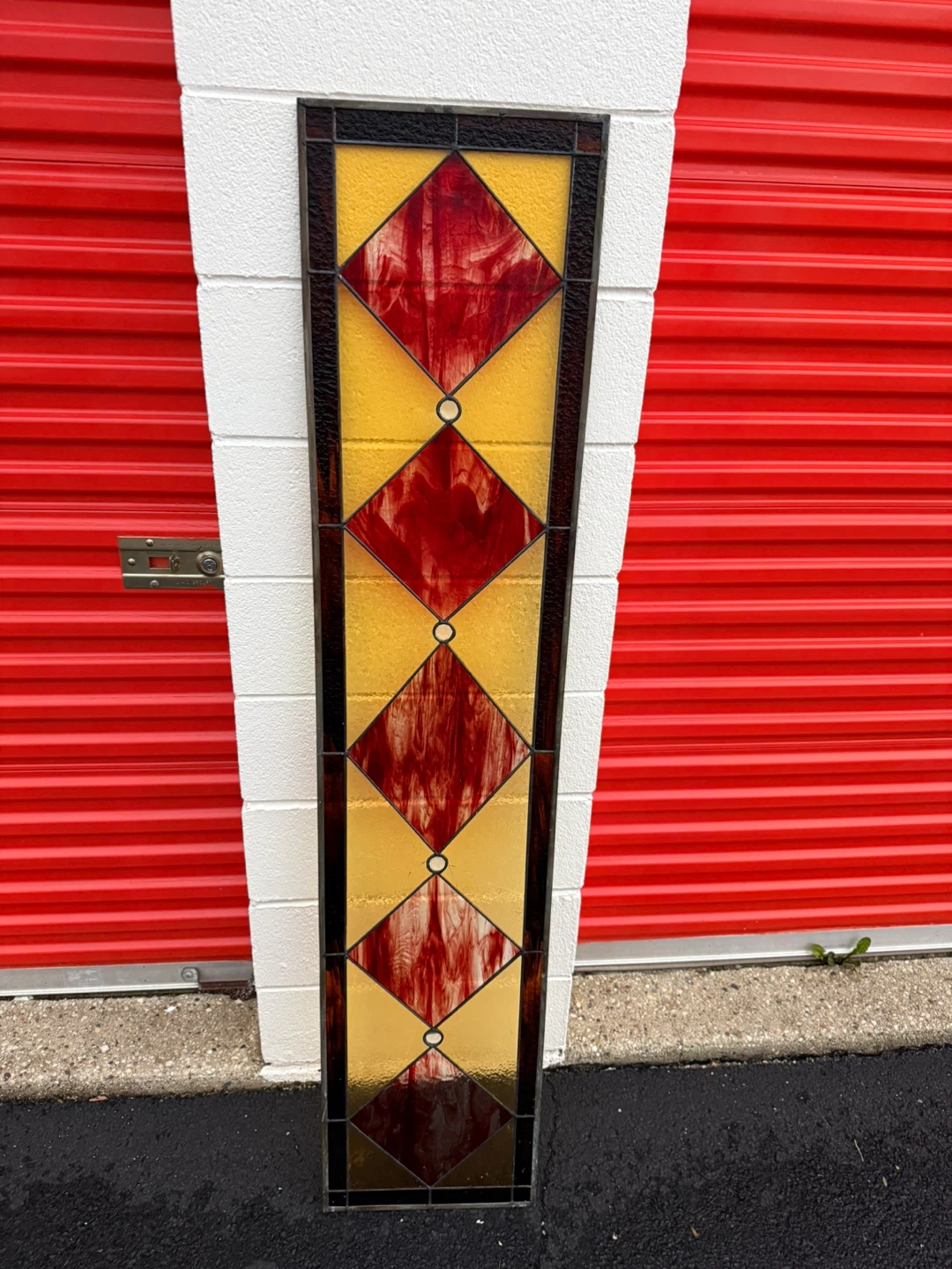 Leaded Stained Glass Window Panel 69" x 15" - photo 3