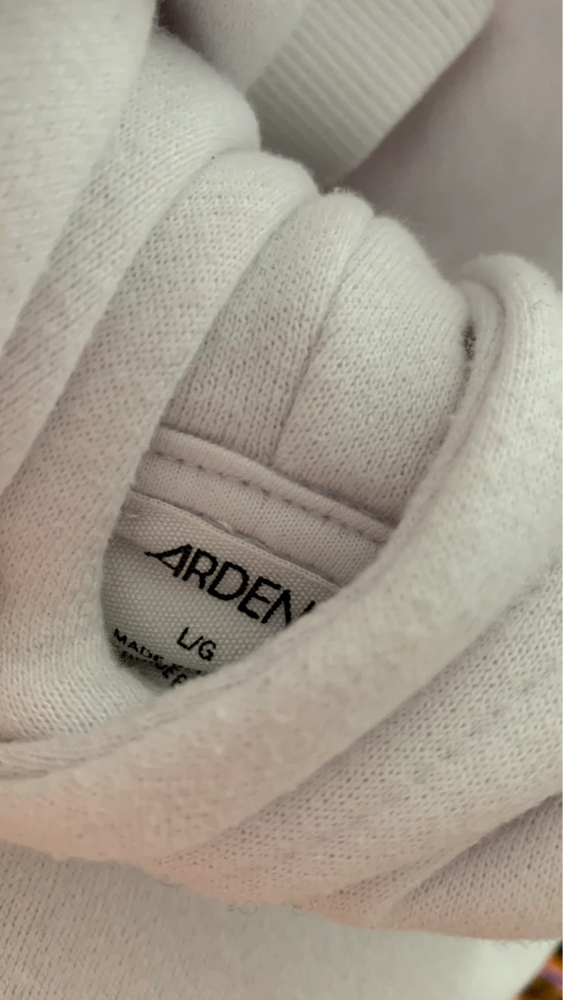 White Ardene Hoodie - Size Large NOTE STAINS ON FRONT ⚽️ - photo 3