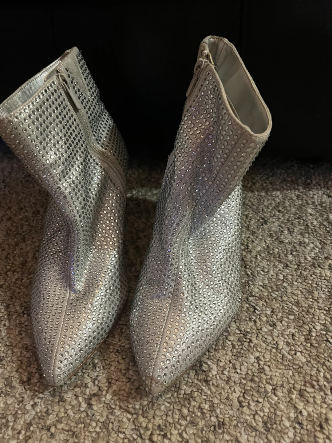 Silver Rhinestone Ankle Boots - photo 2