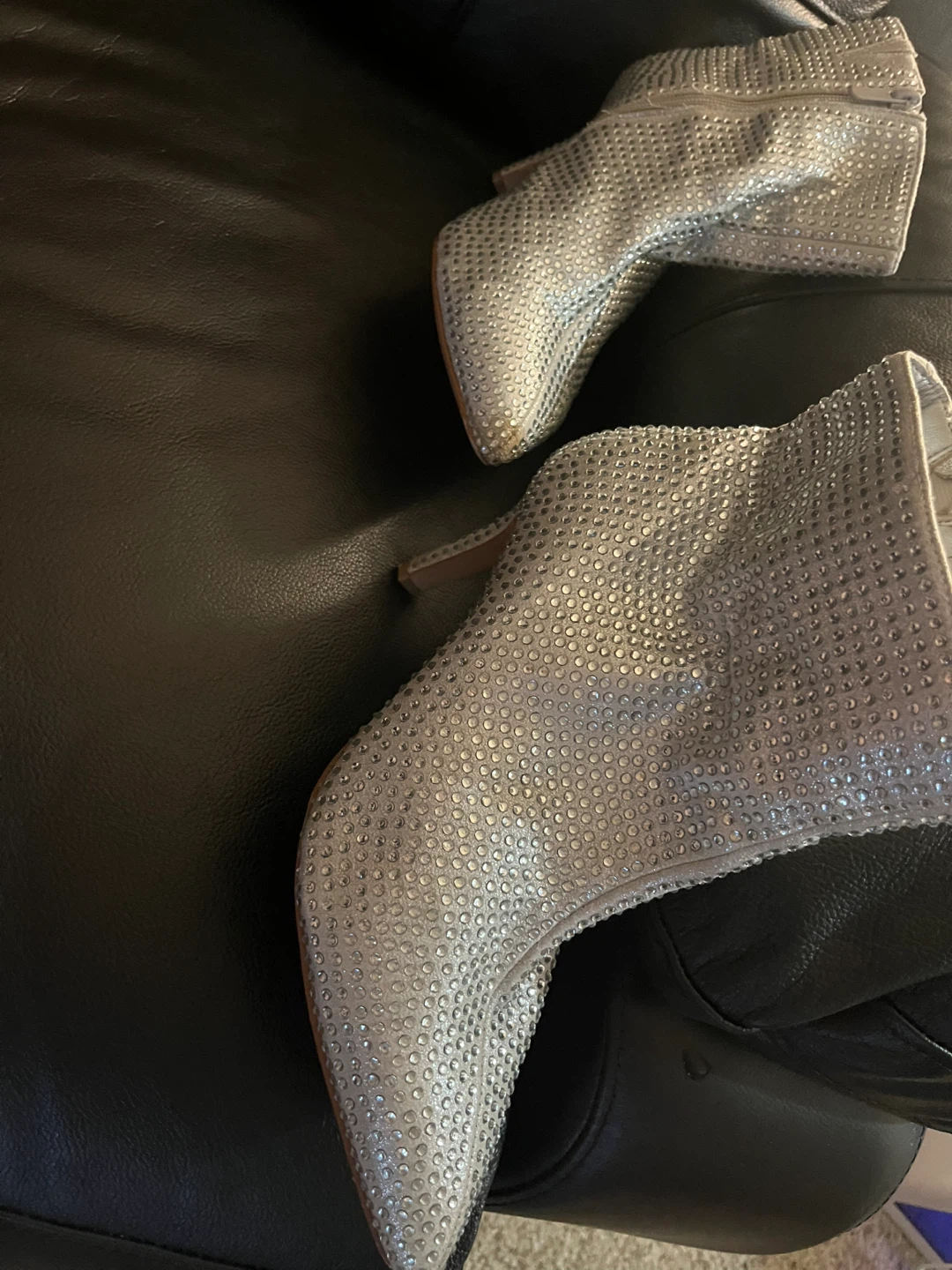Silver Rhinestone Ankle Boots - photo 3