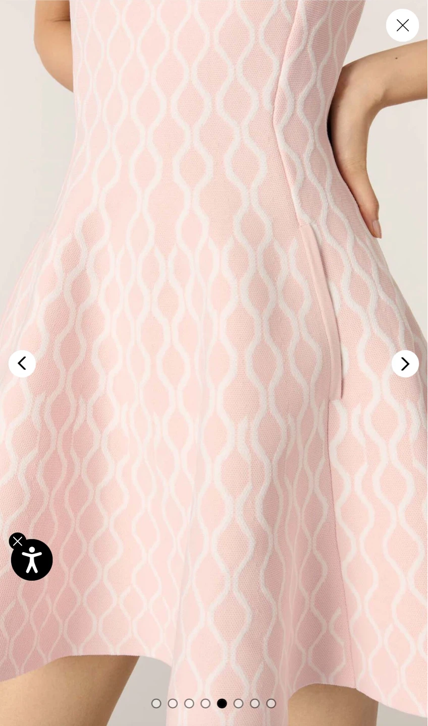 Maje Short Jacquard Knit Dress Pink Size 34 - photo 5