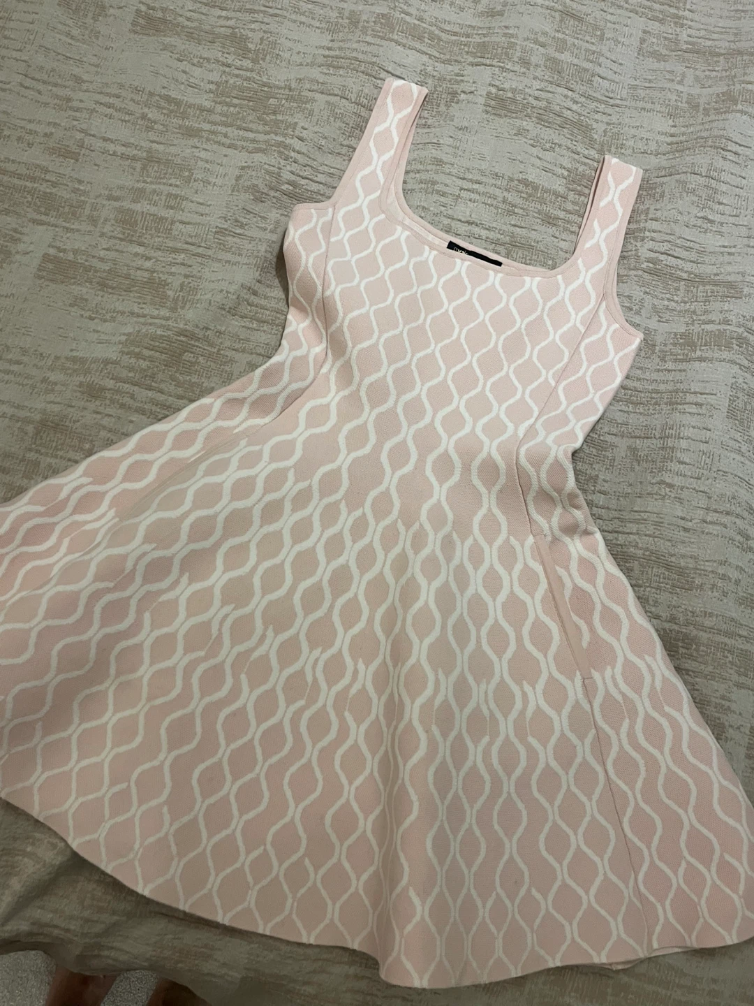 Maje Short Jacquard Knit Dress Pink Size 34
