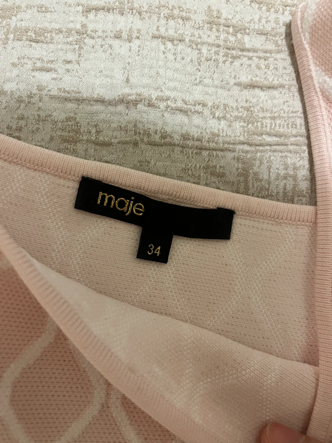Maje Short Jacquard Knit Dress Pink Size 34 - photo 2