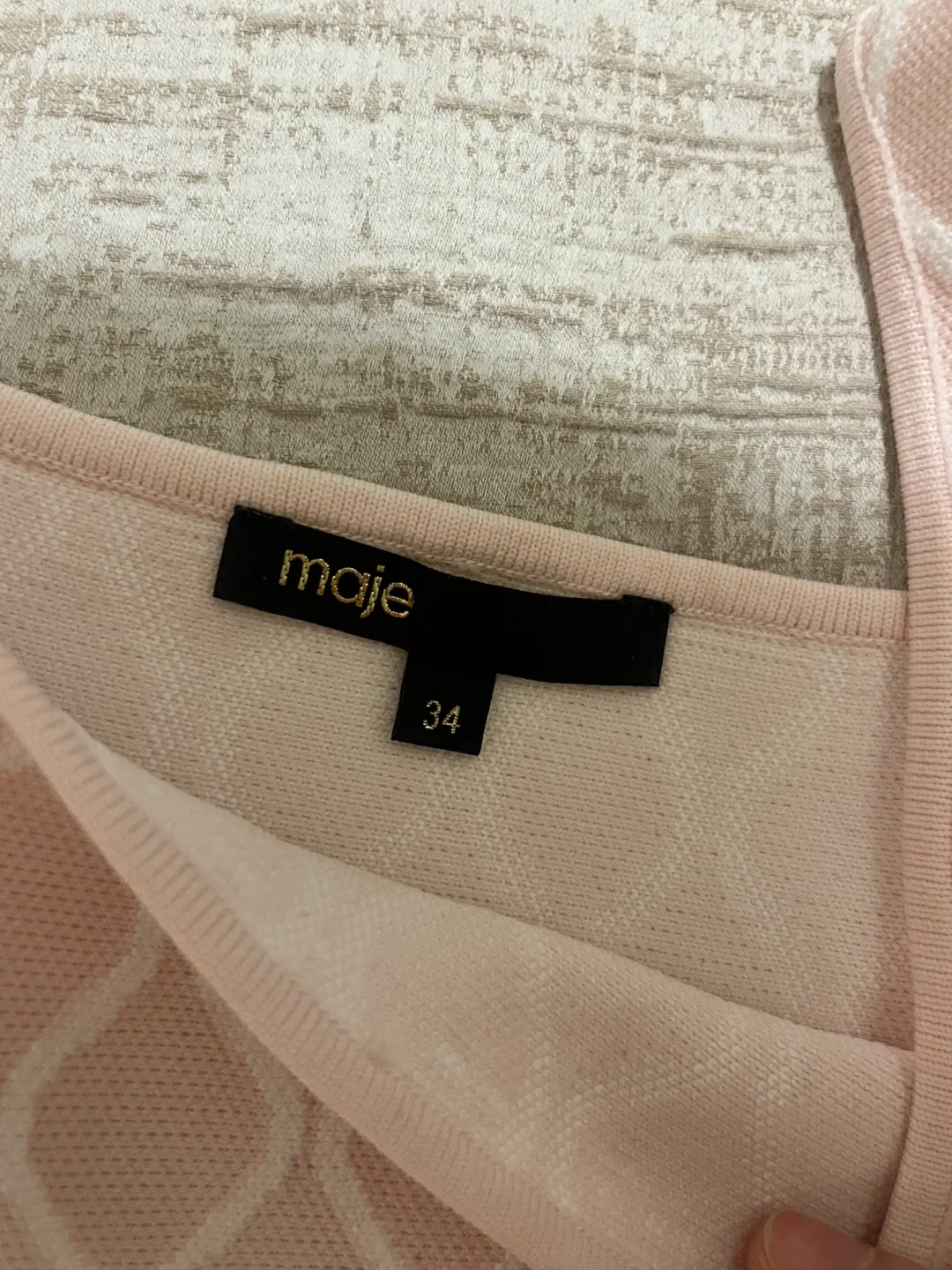Maje Short Jacquard Knit Dress Pink Size 34 - photo 2