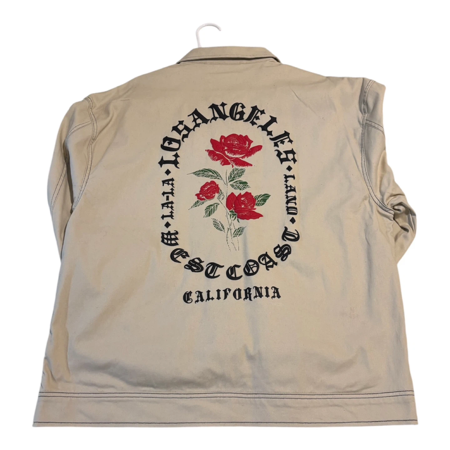 Saints Studio Men's XL Tan Rose Embroidered Jacket - photo 2