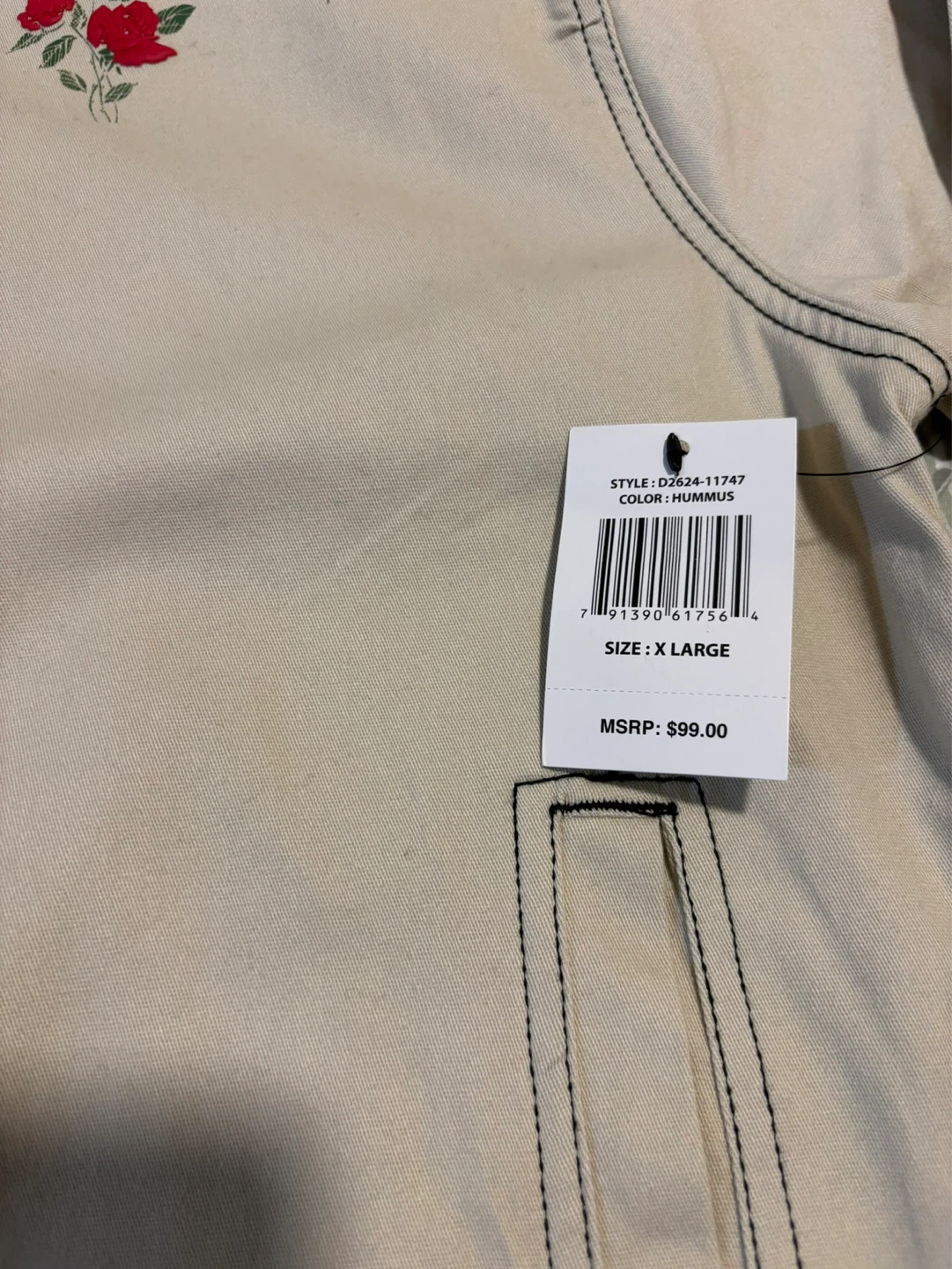 Saints Studio Men's XL Tan Rose Embroidered Jacket - photo 4