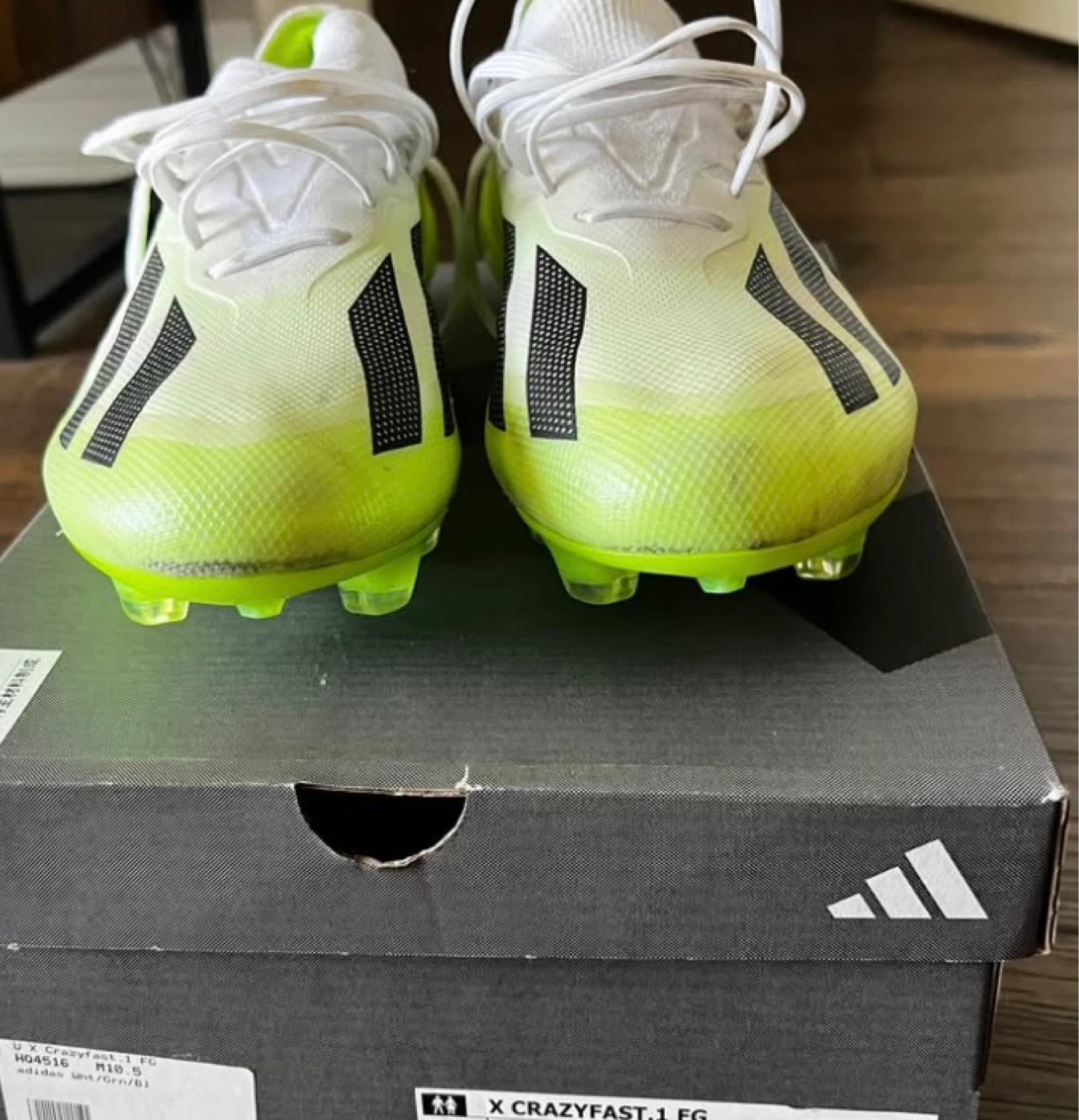 Adidas X Crazyfast FG Soccer Cleats - Neon Yellow/White - photo 4