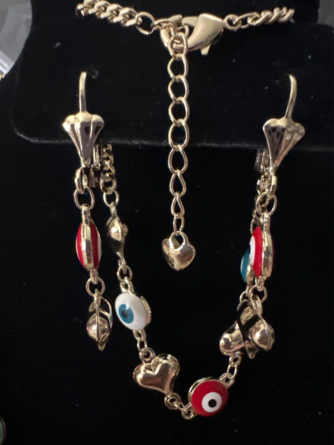 14kGold laminated Evil Eye Necklace and Earring Set - photo 2