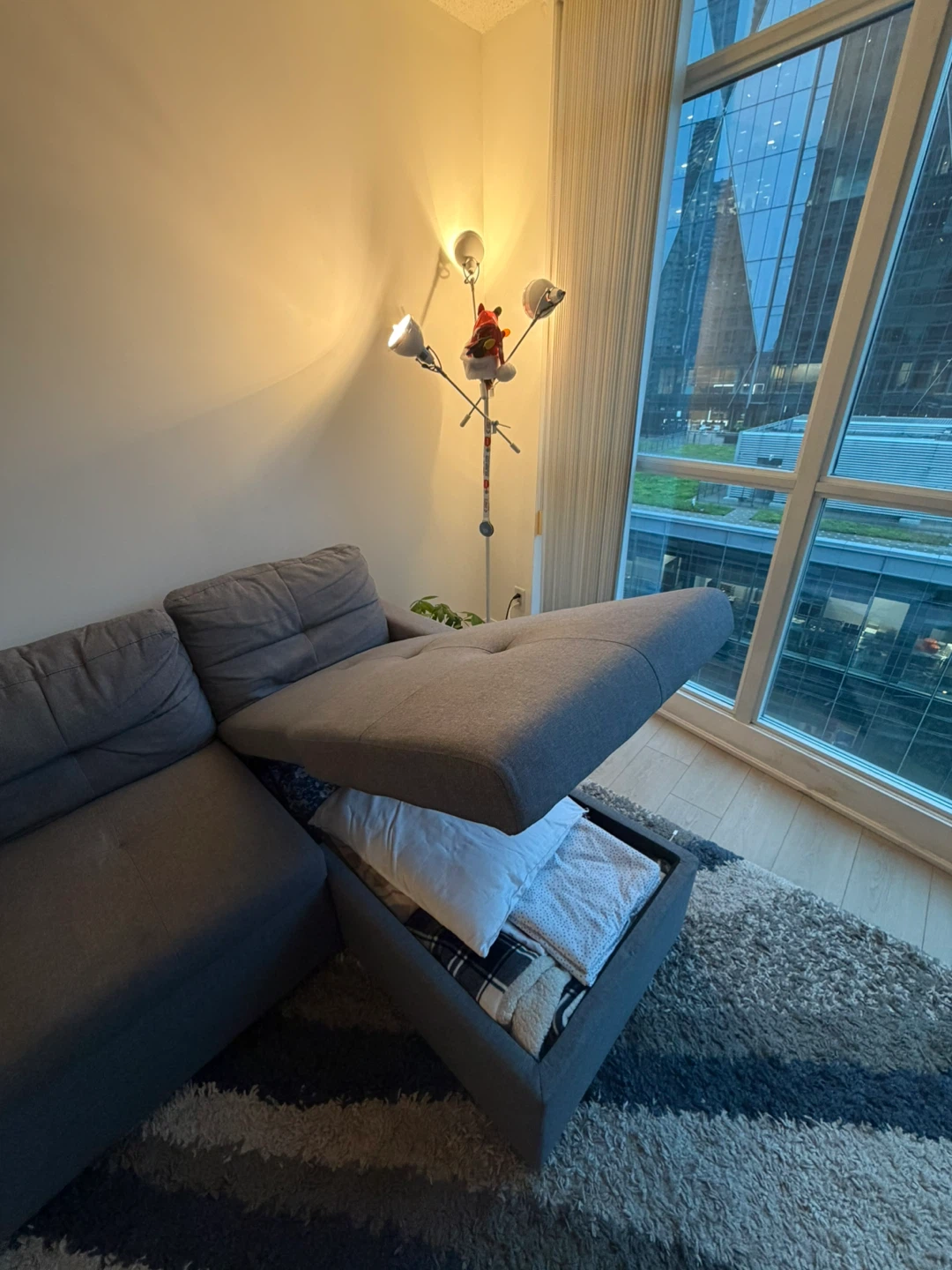 Grey Sectional Sofa with Storage and Pull-Out Bed - photo 5
