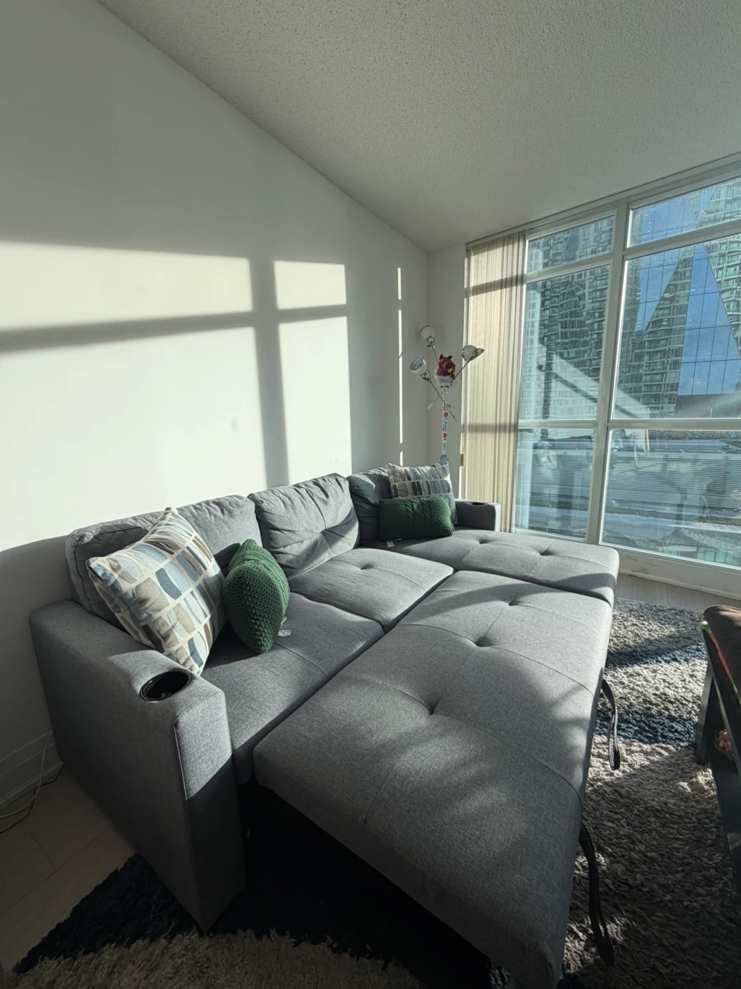 Grey Sectional Sofa with Storage and Pull-Out Bed - photo 2