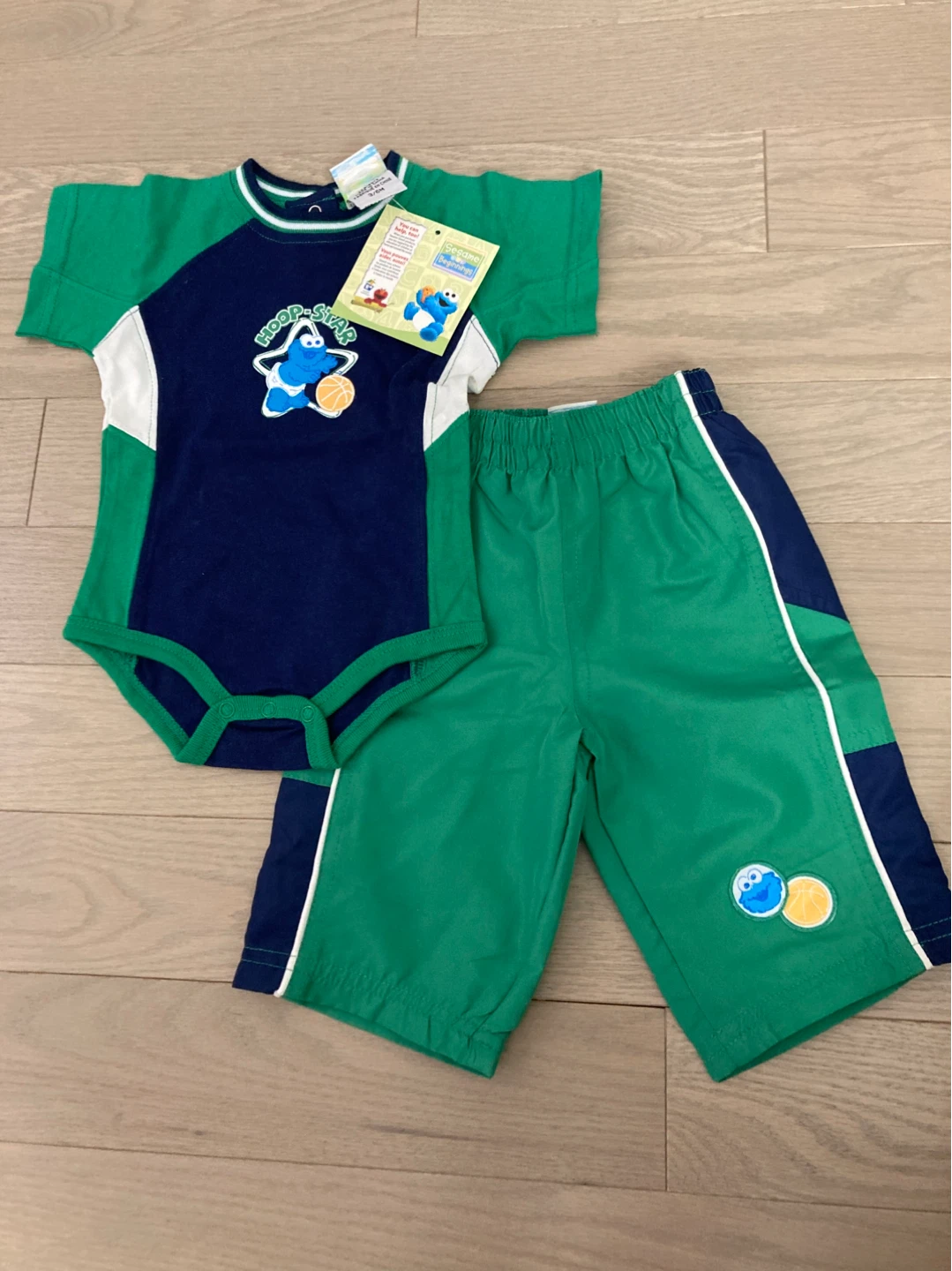 ⚽️Sesame Street "Top Star" Baby Boy Outfit 3/6M