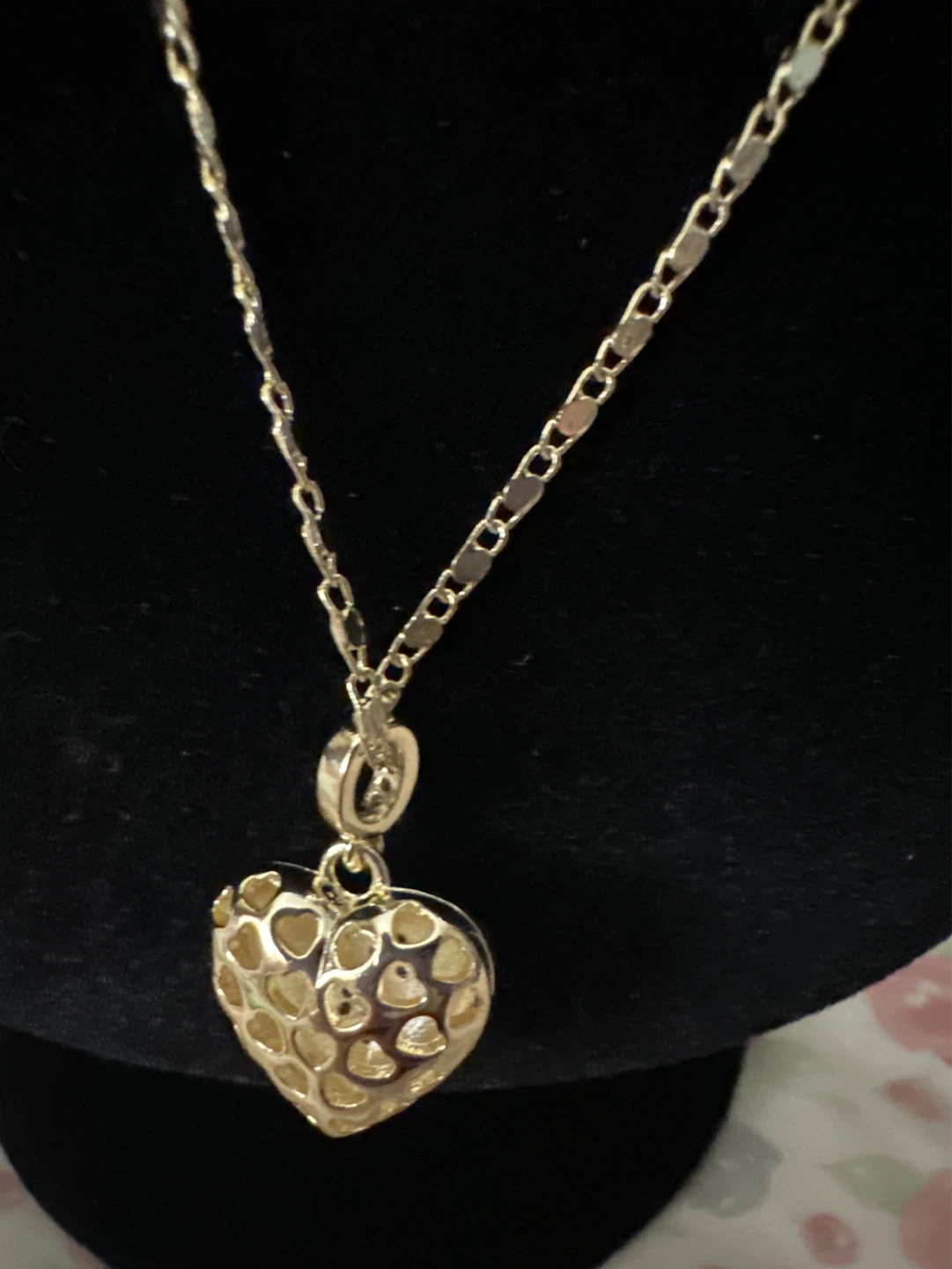 Gold laminated Heart Necklace and Earrings Set - photo 4