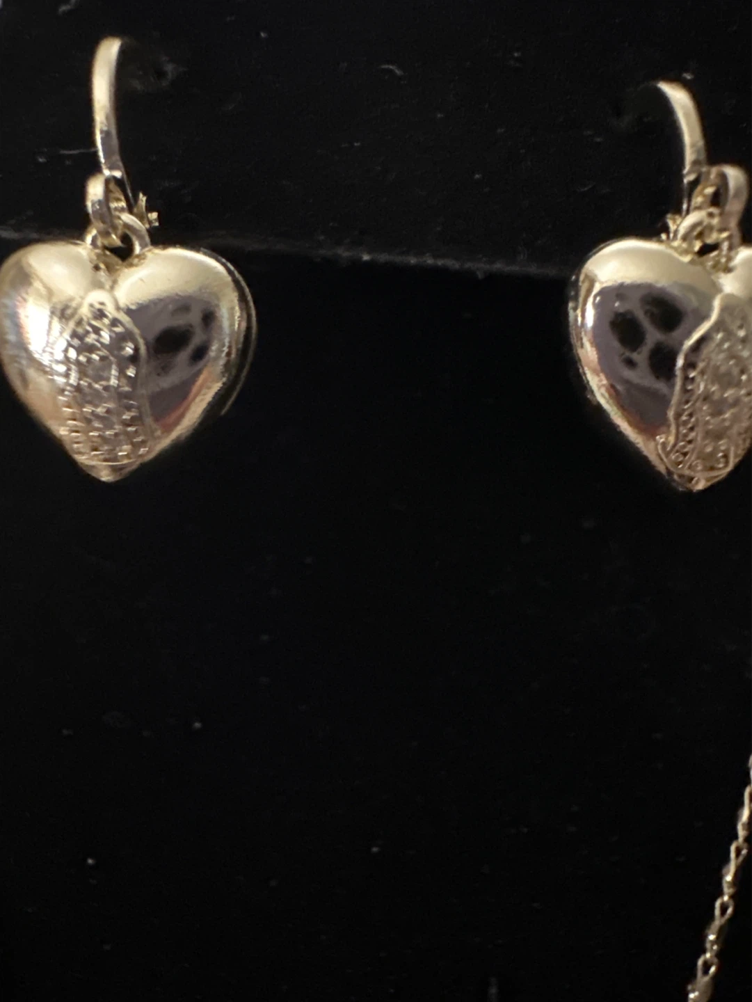 Gold laminated Heart Necklace and Earrings Set - photo 2