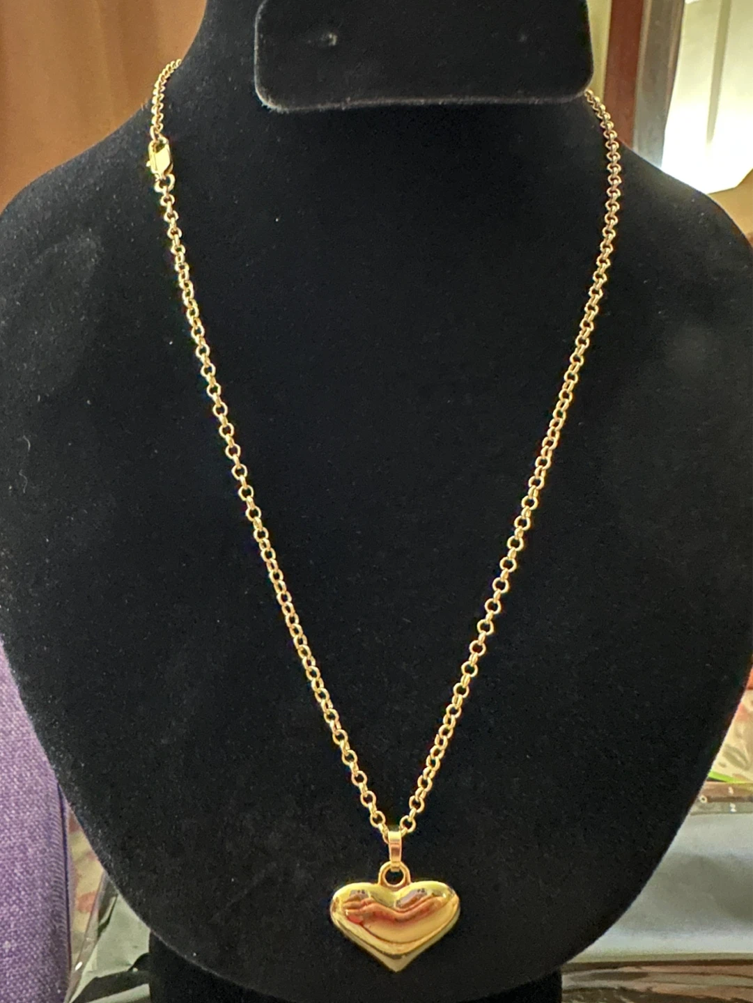 Gold laminated Heart Necklace and Earrings Set - photo 3