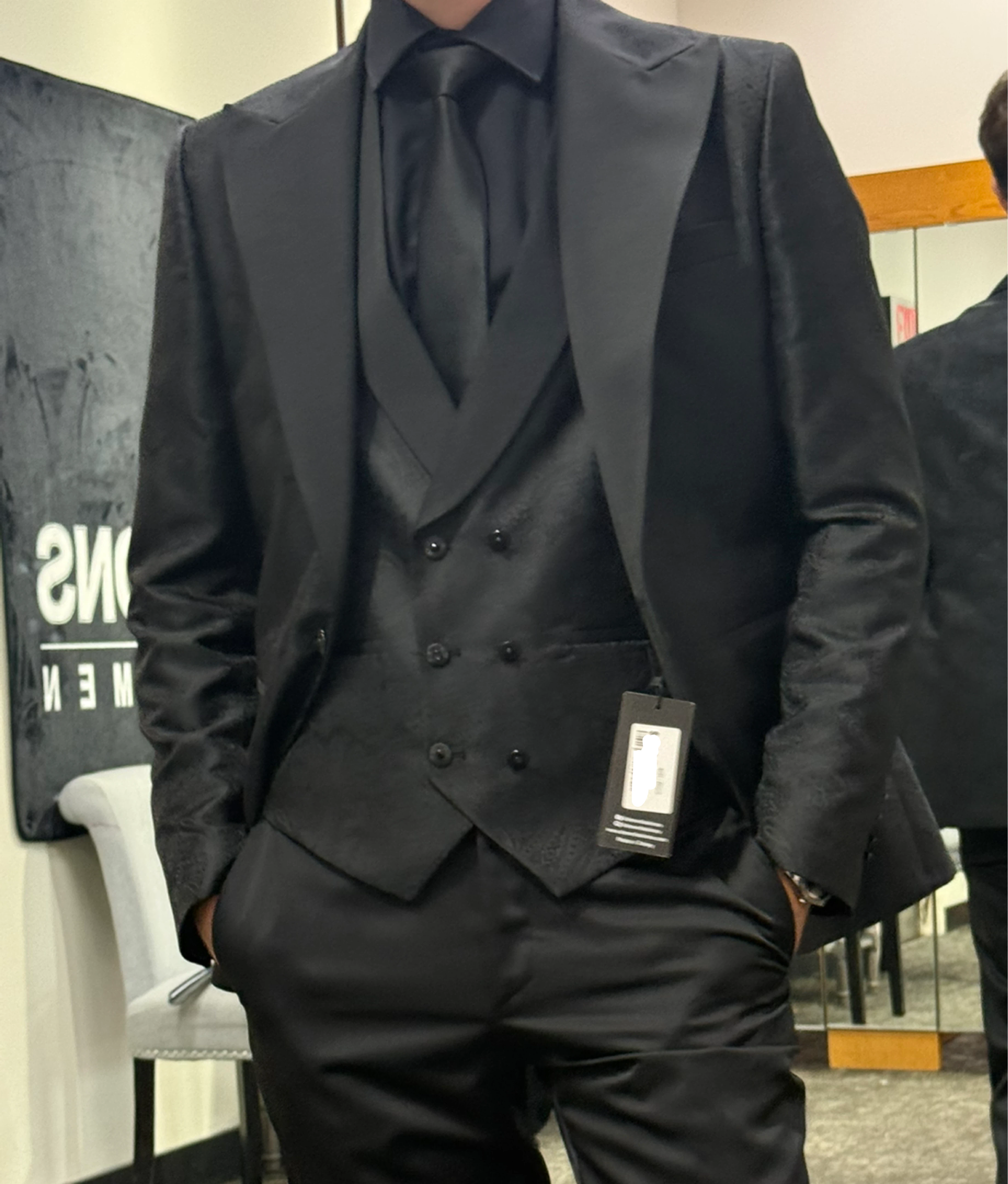 Men's Black Three-Piece Suit