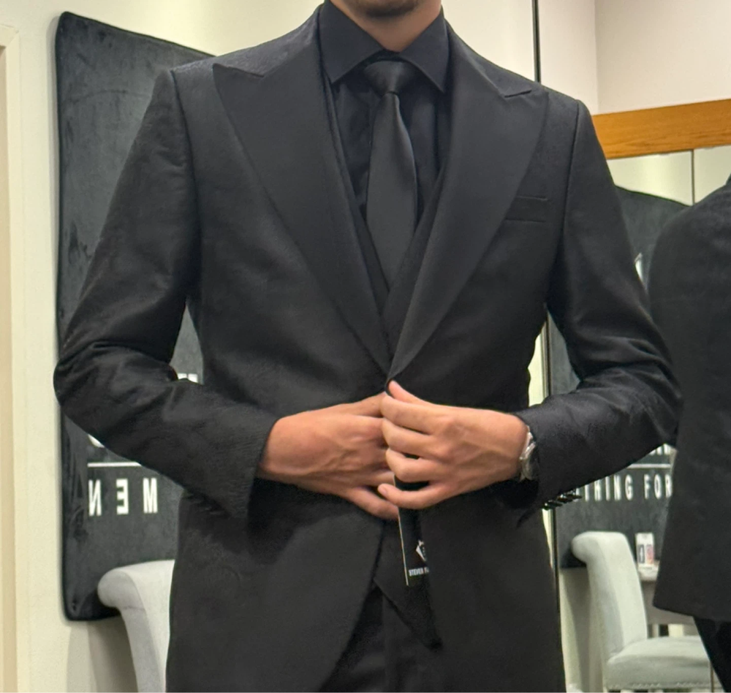 Men's Black Three-Piece Suit - photo 2