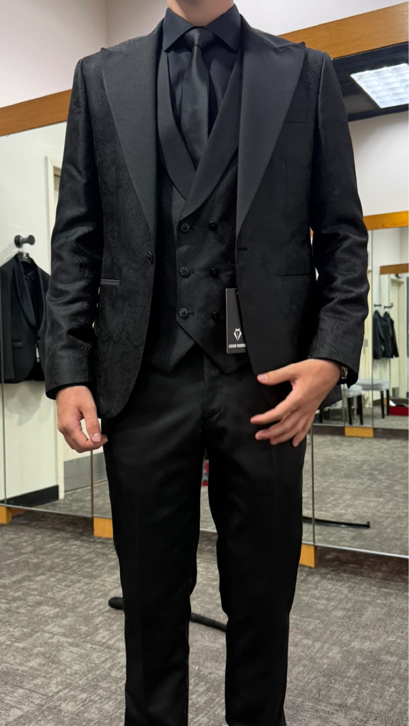 Men's Black Three-Piece Suit - photo 3
