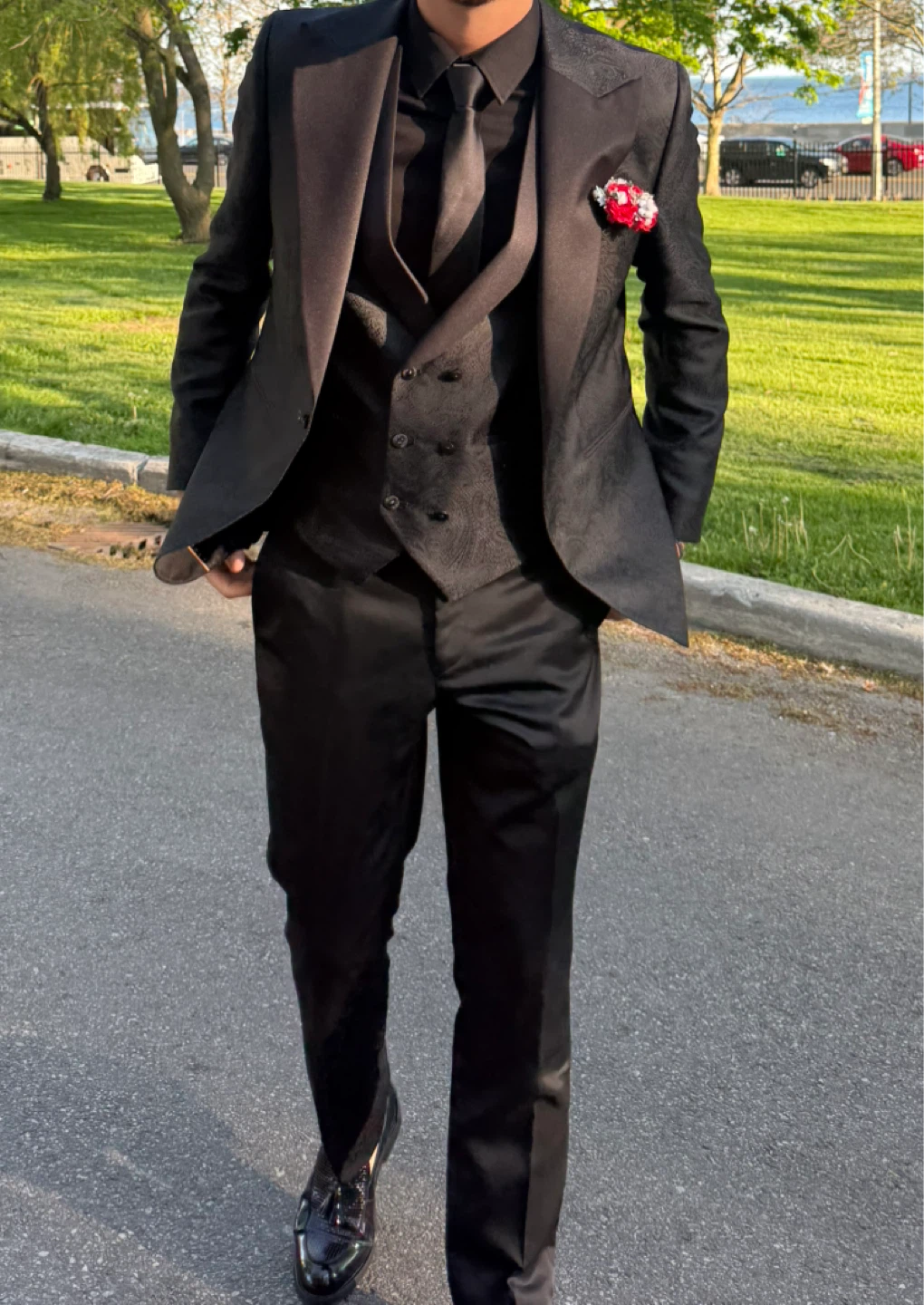 Men's Black Three-Piece Suit - photo 4