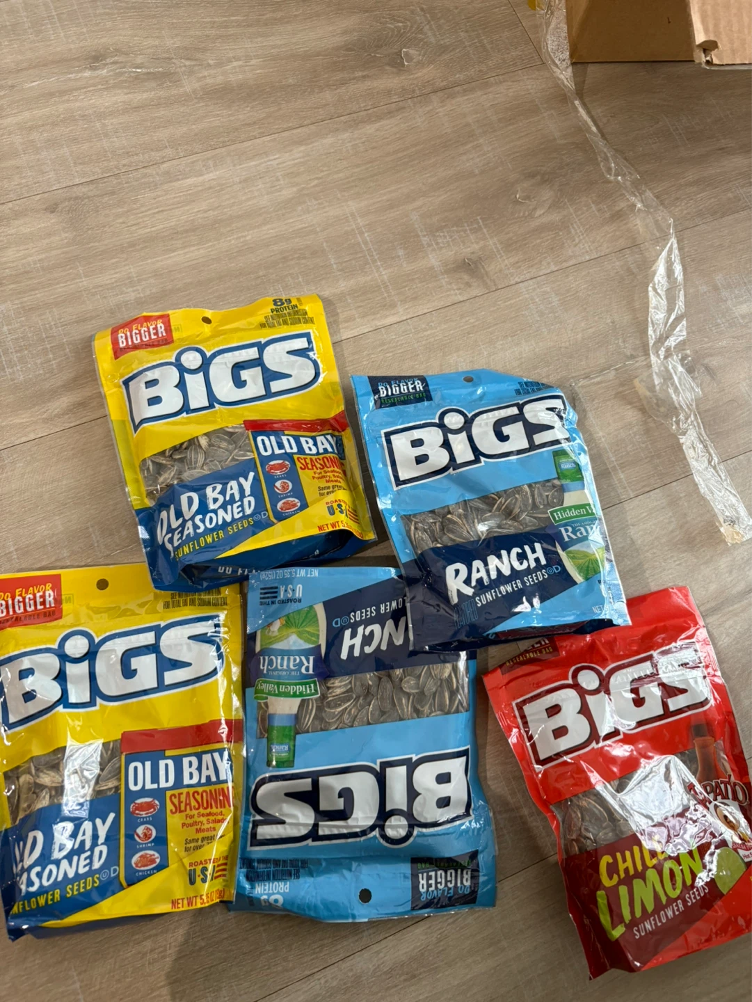 BIGS Sunflower Seeds - Old Bay, Ranch, Chili Lemon (5.5 oz bags)