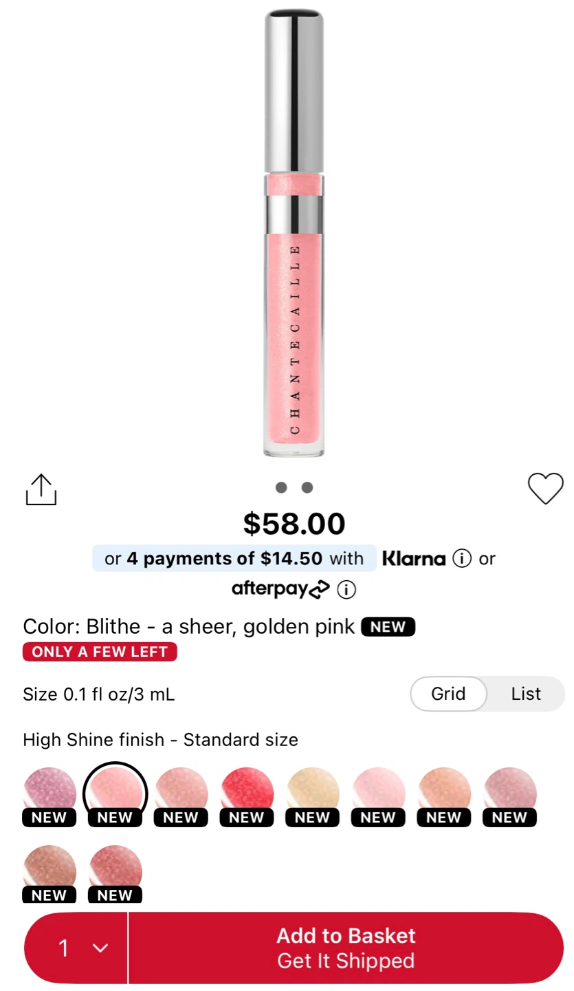 🆕 Chantecaille Brilliant Lip Gloss - Blithe
