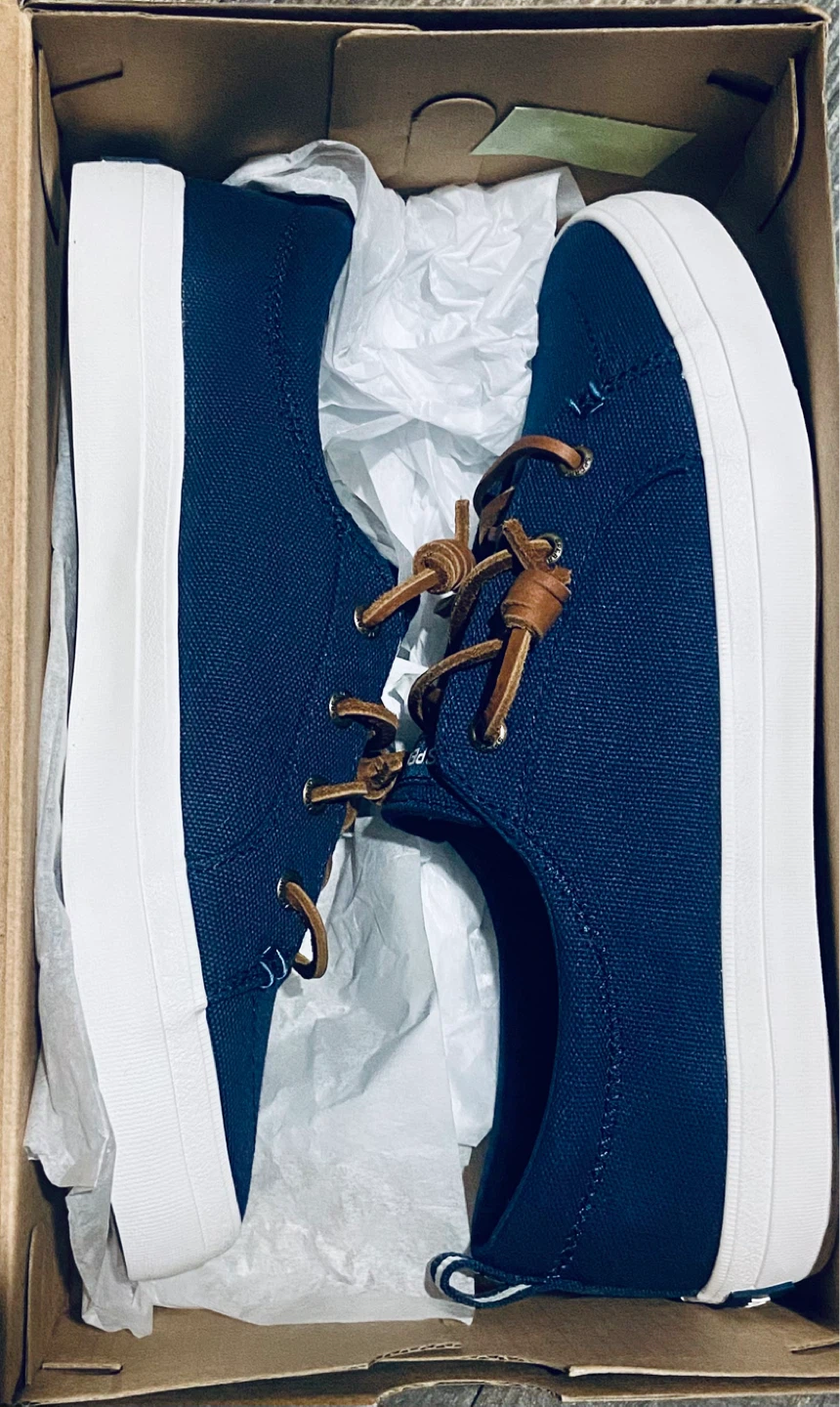 Sperry Crest Vibe Linen Navy Women's Shoes