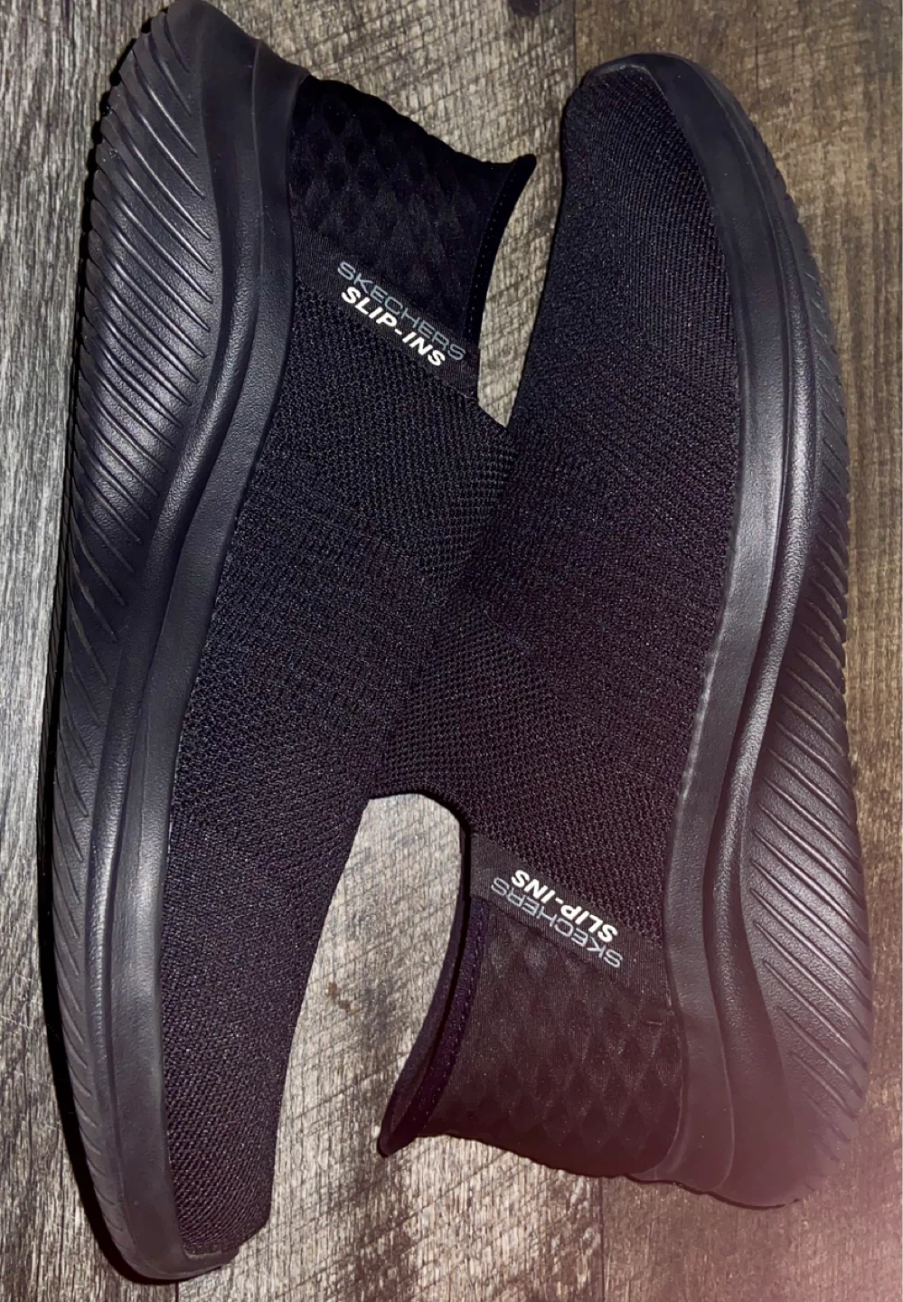 Skechers Slip-ins Black Textile Sneakers