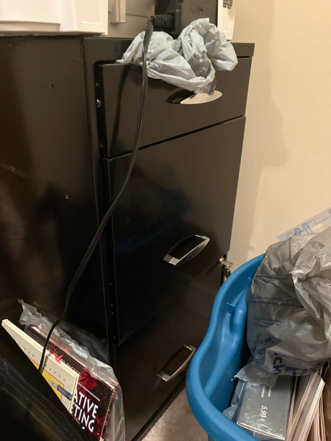 Black 3-Drawer Filing Cabinets - photo 2
