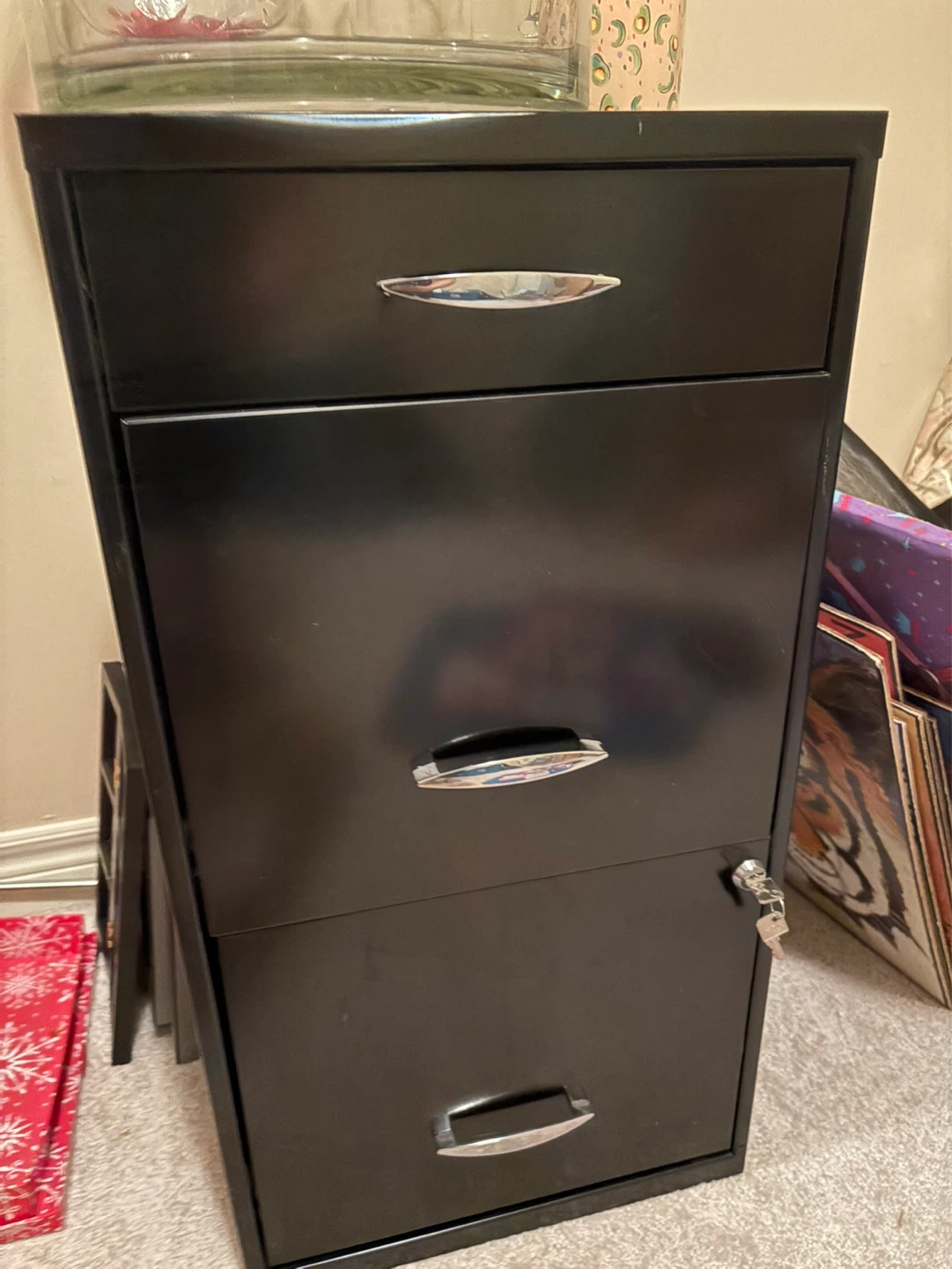 Black 3-Drawer Filing Cabinets