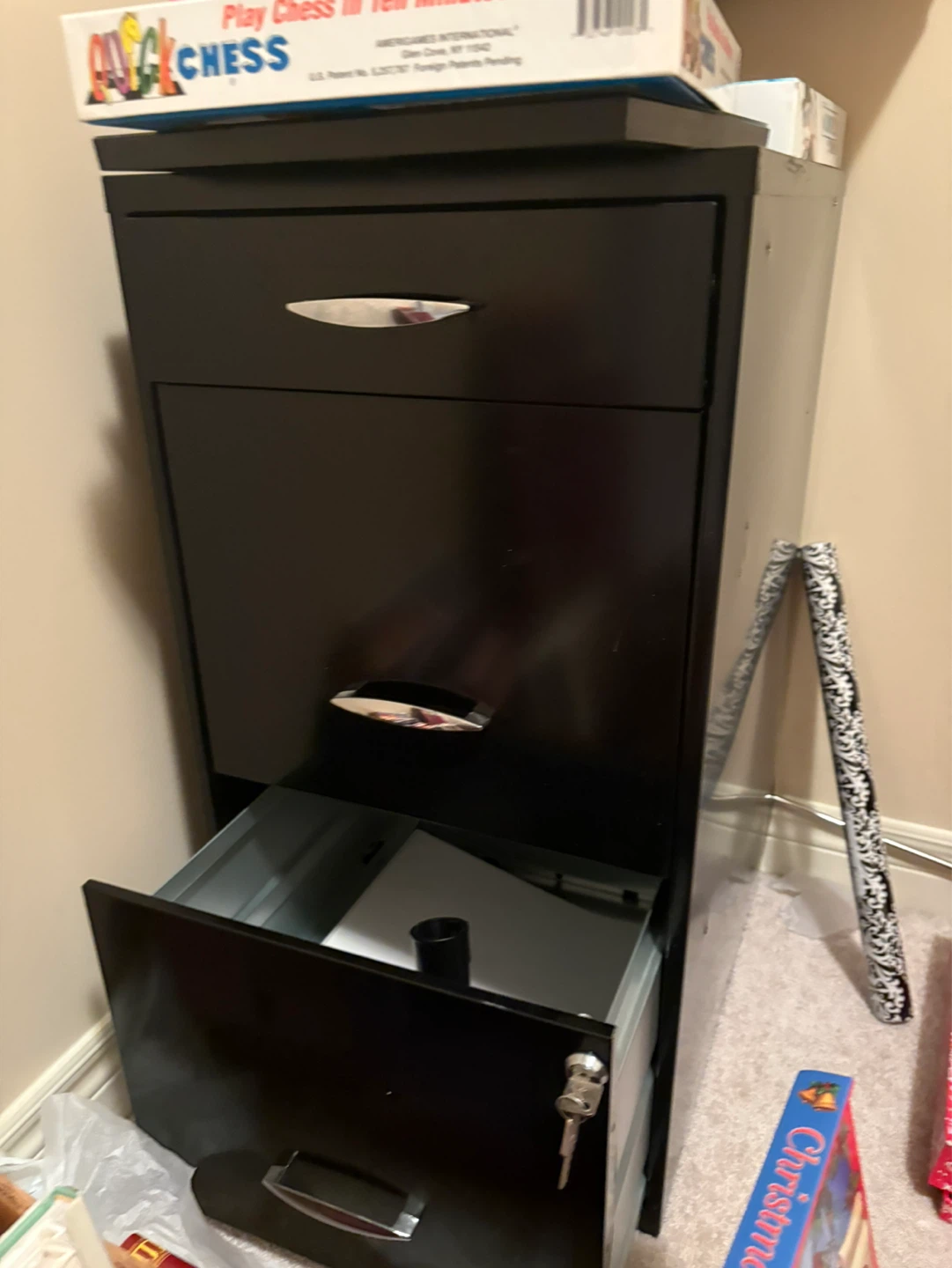 Black 3-Drawer Filing Cabinets - photo 3