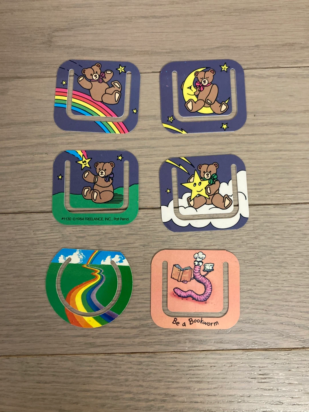 ⚽️Vintage Bookmark Set - Teddy Bears & Bookworm 1984