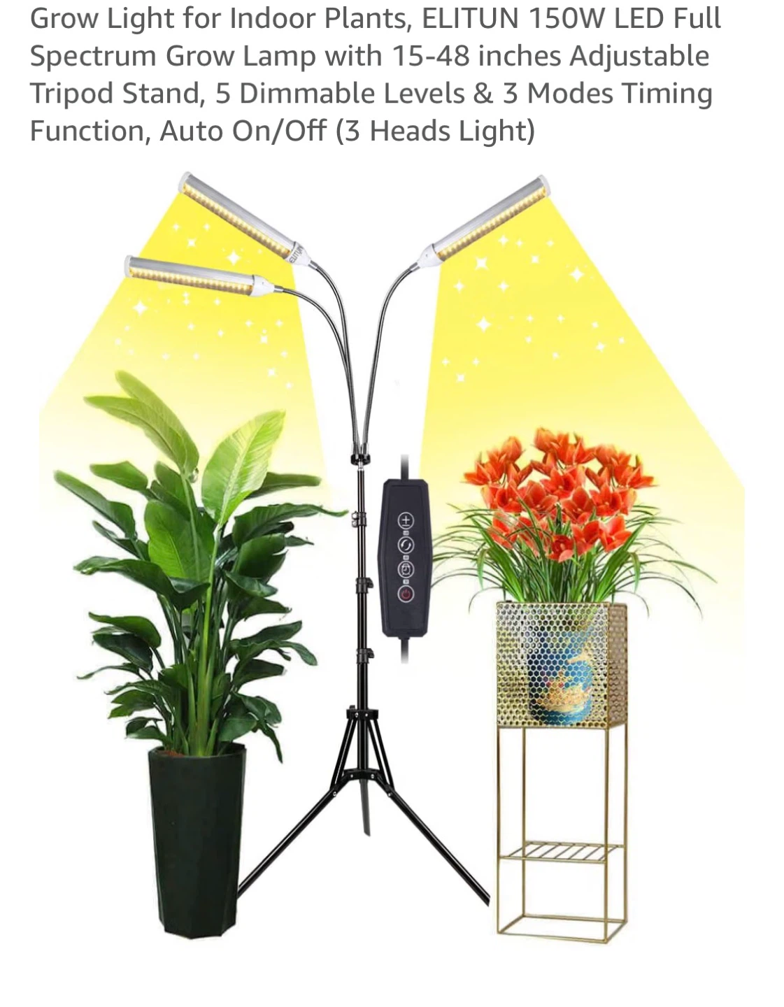 Grow Light with Adjustable Tripod Stand