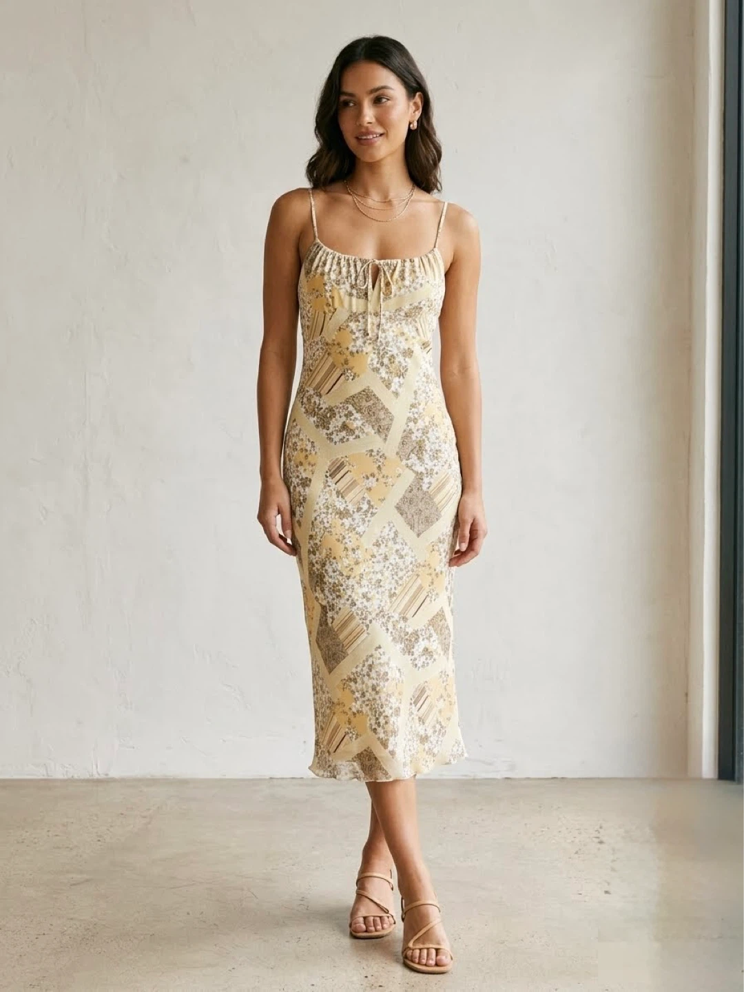 Vintage Y2K Dynamite Floral Patchwork Slip Dress