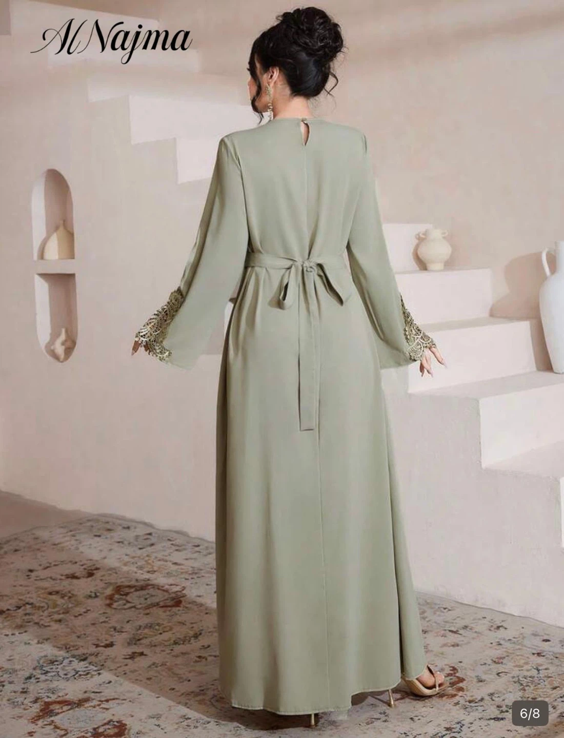 Al Najma Lace Trim Abaya - photo 3