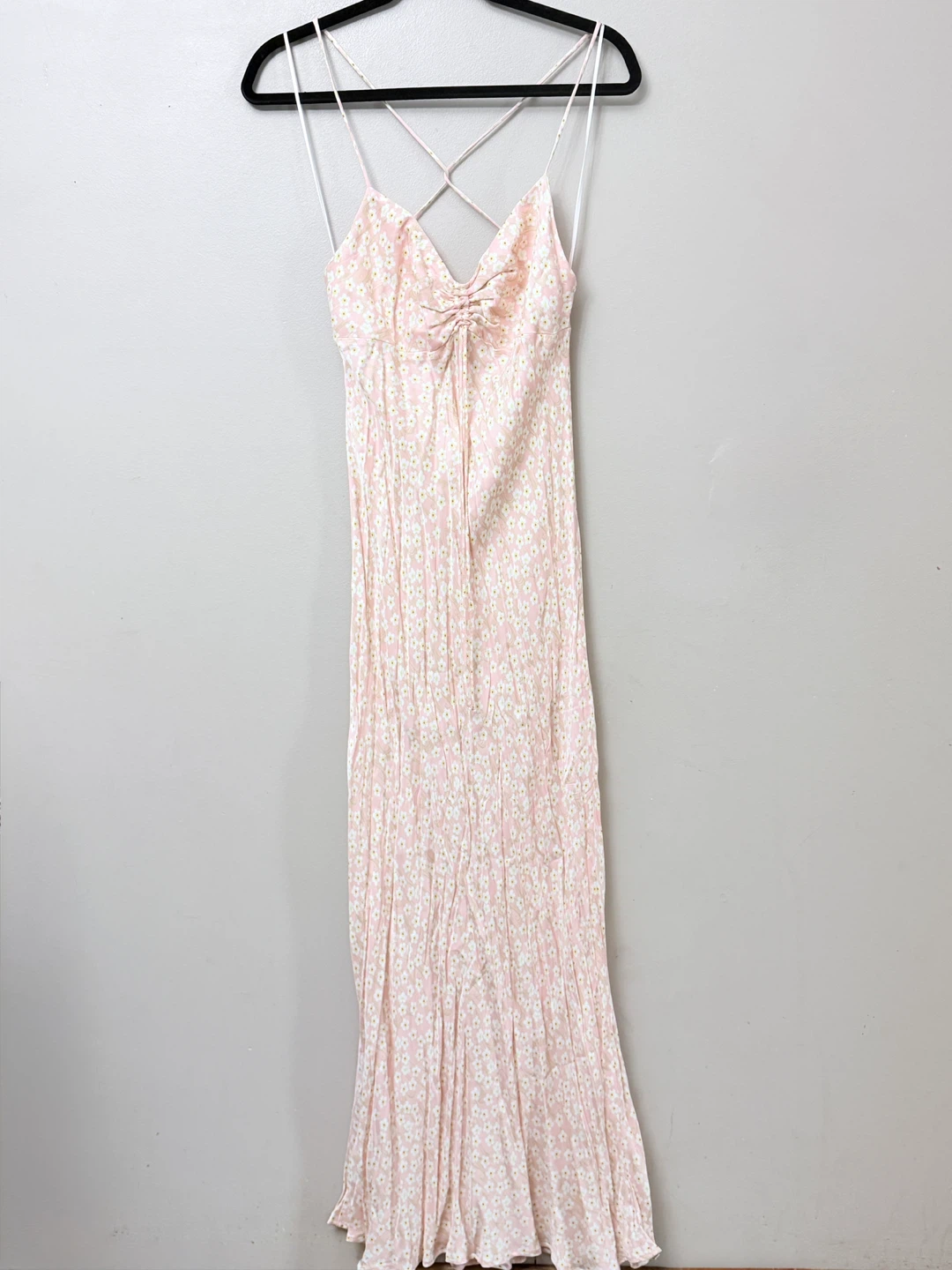 New Zara Pink Daisy Maxi Dress - Size L - photo 2